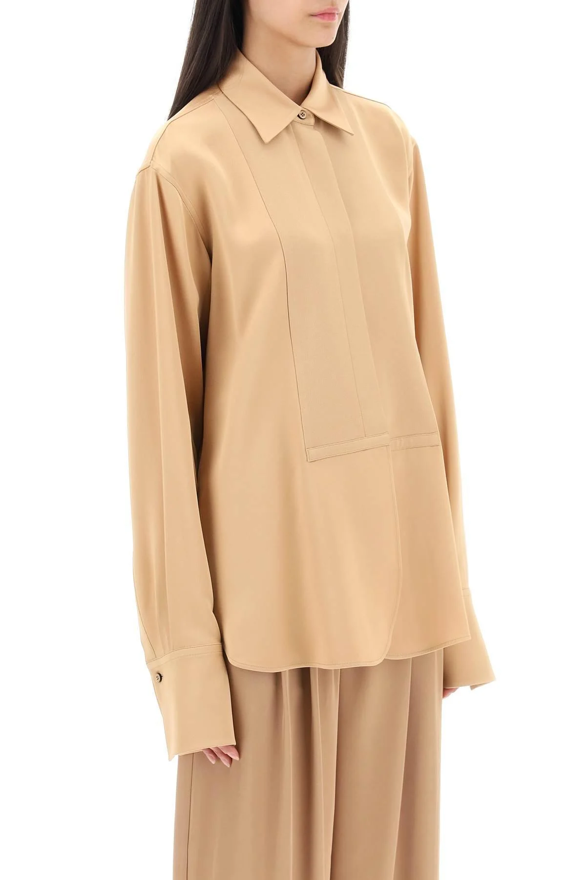 Jil Sander Satin Bib Shirt