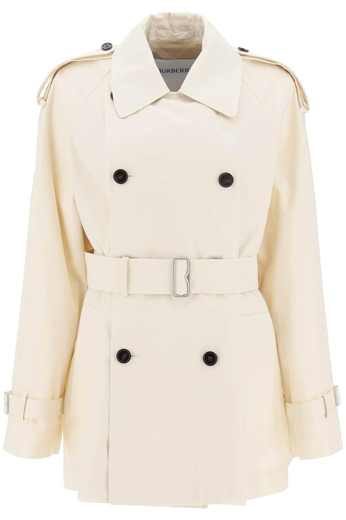 Burberry Short Cotton Gabardine Trench Coat