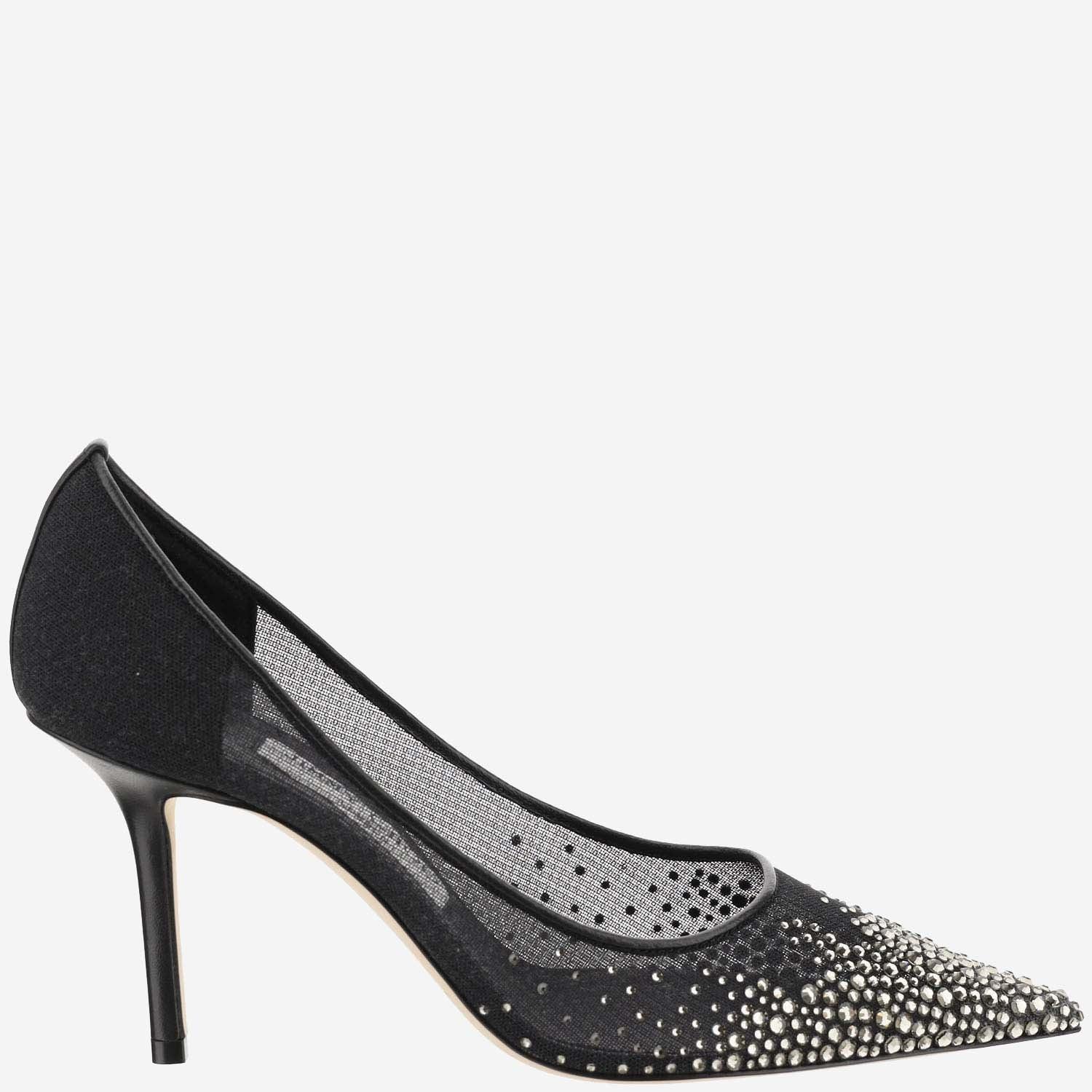 Jimmy Choo Love 85 Mm Tulle Pumps With Rhinestones