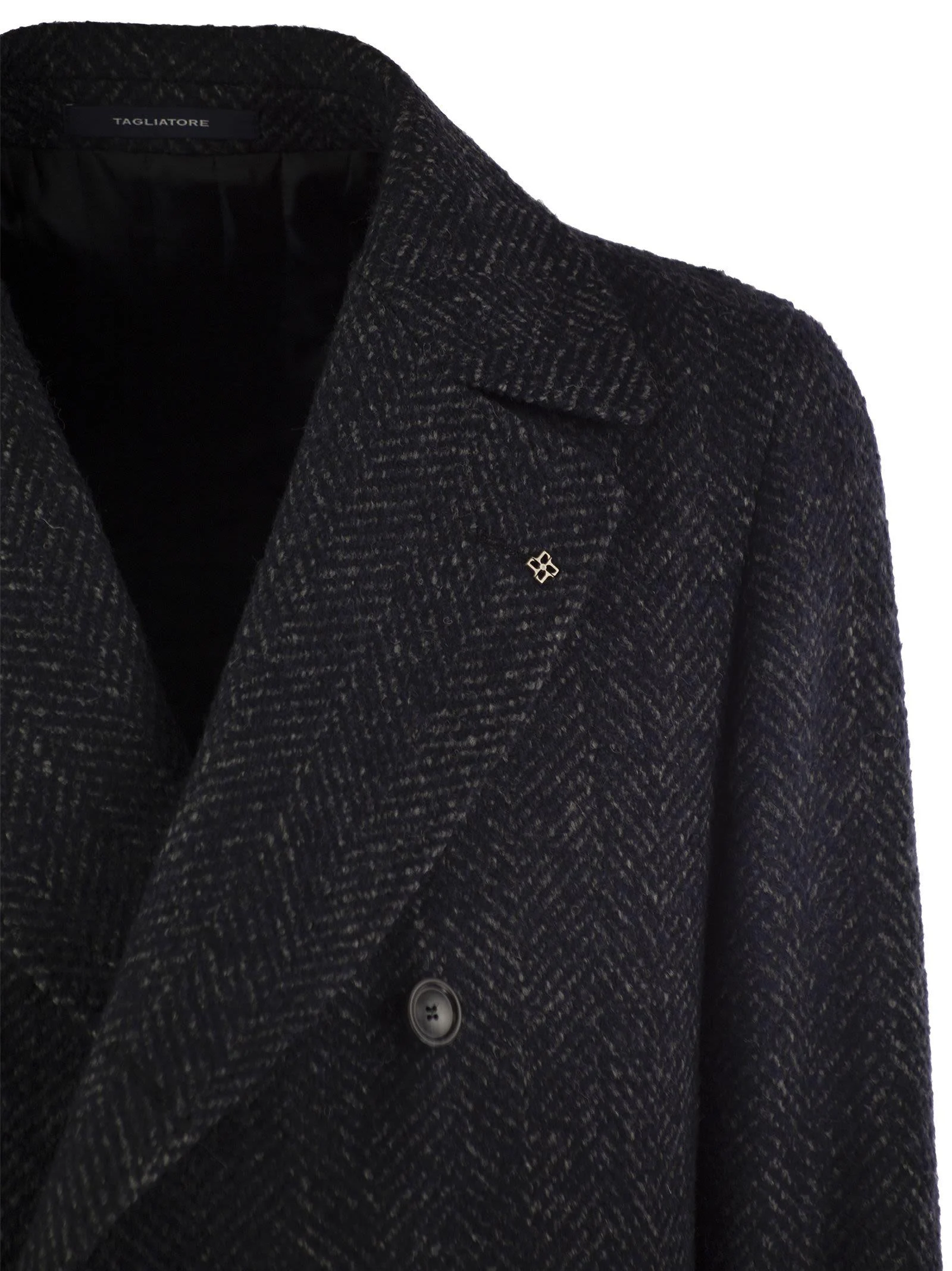 Tagliatore Herringbone Double Breasted Coat