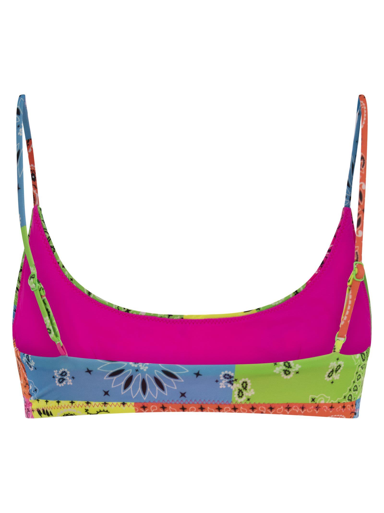 Mc2 Saint Barth Bralette Top With Bandana Print