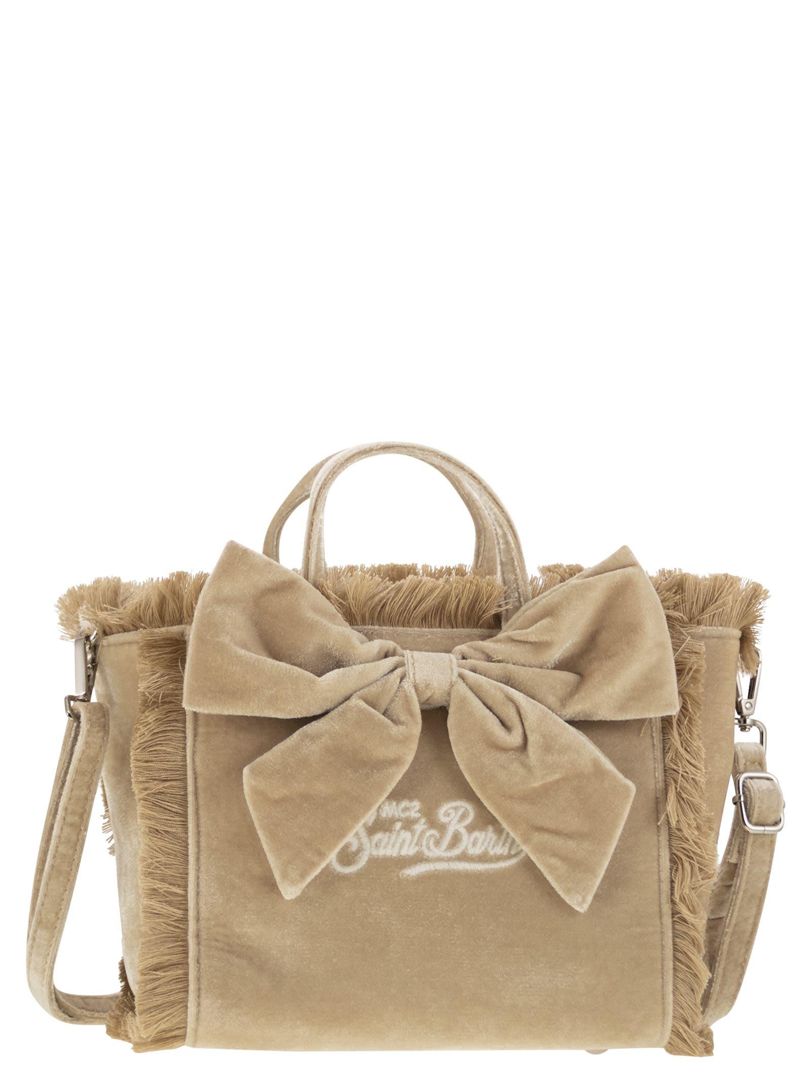 Mc2 Saint Barth Mini Vanity Bag With Bow And Embroidered Logo