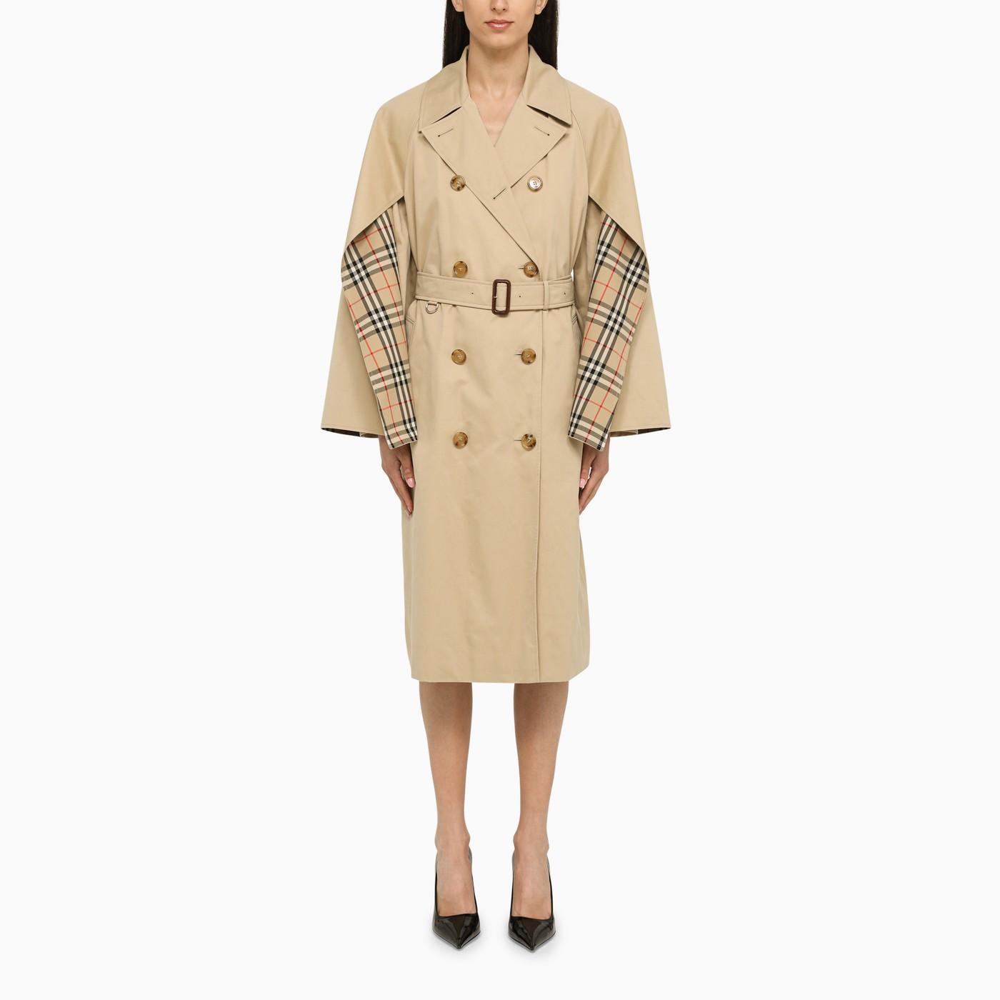 BURBERRY Honey-Coloured Double-Breasted Trench Jacket for Women