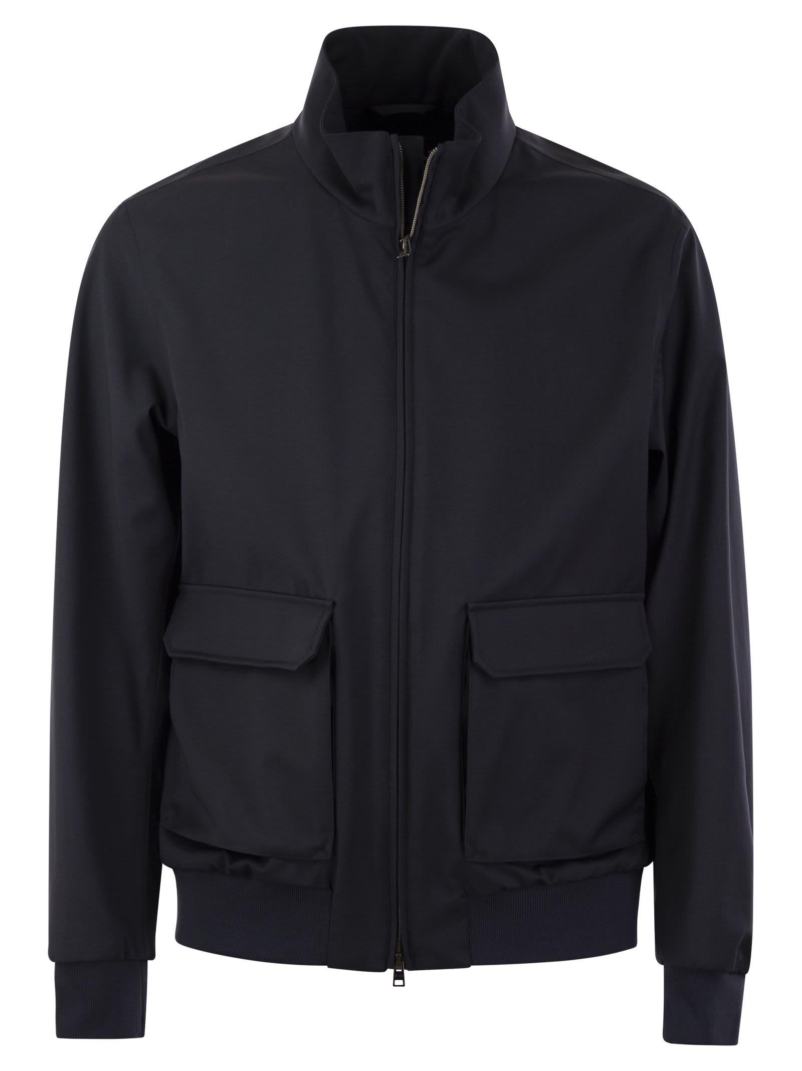 Herno Storm Wool Layered Bomber Jacket