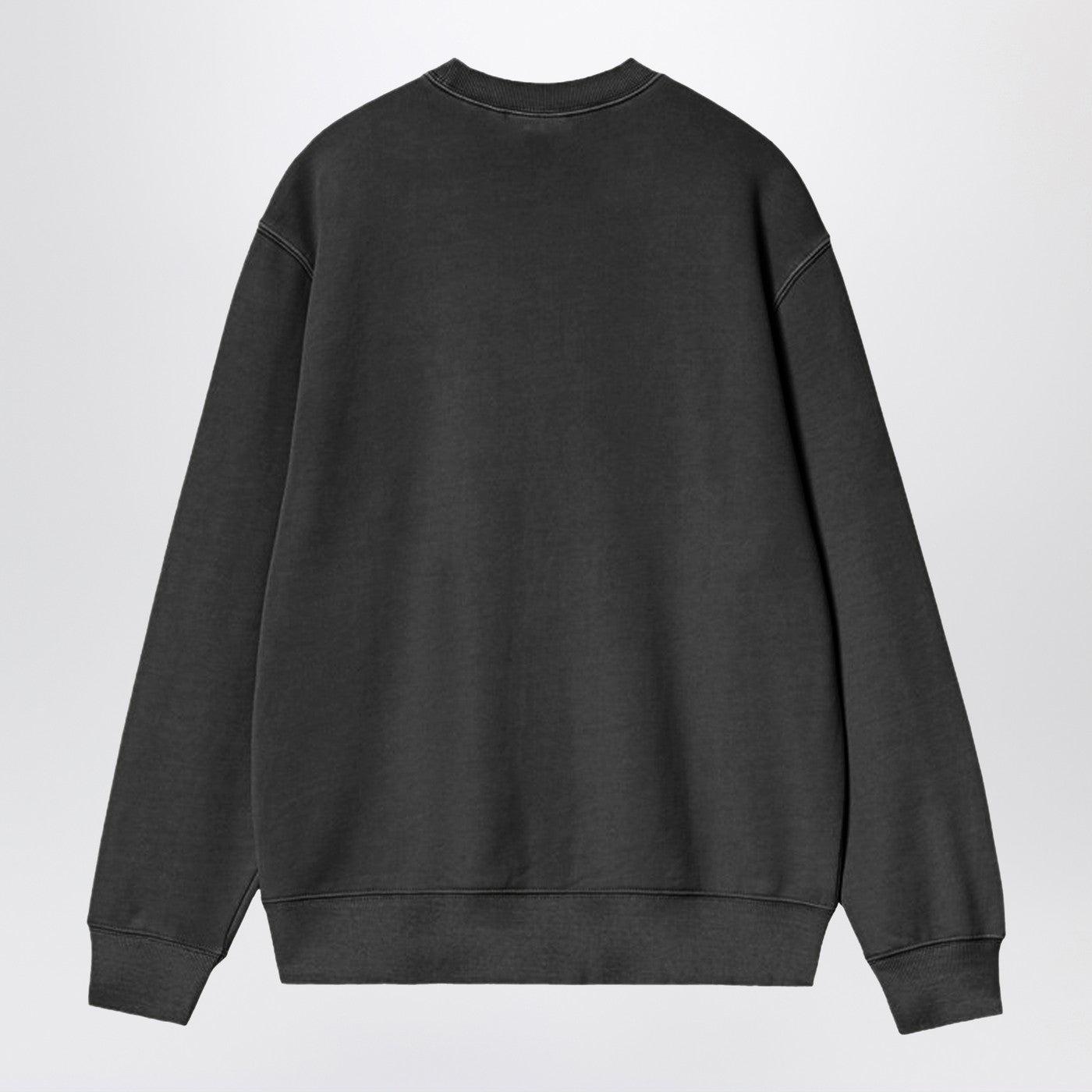 Carhartt Wip Black Washed Cotton Duster Script Sweatshirt