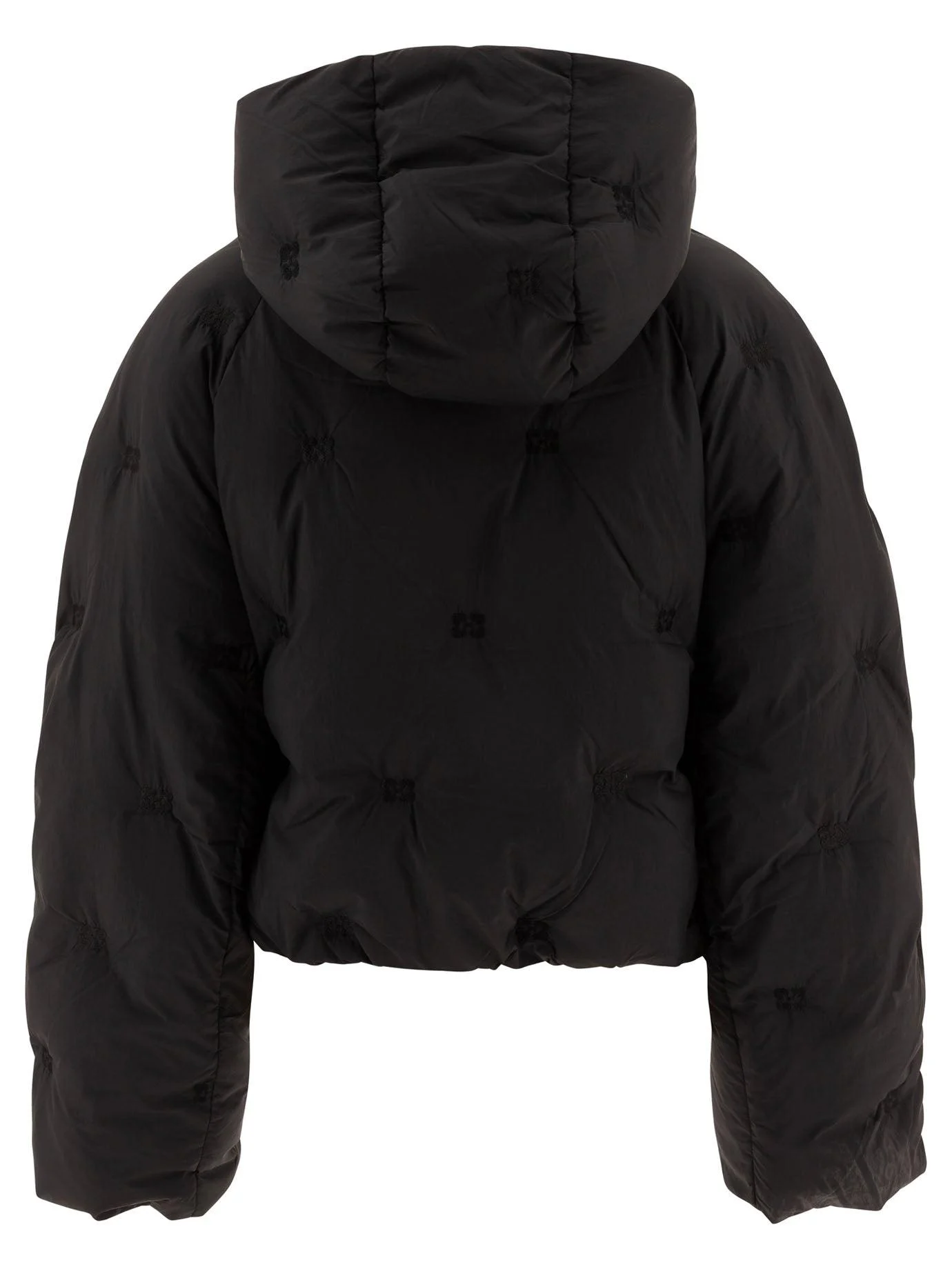 Down Jacket With Embroidered Monogram Jackets Black