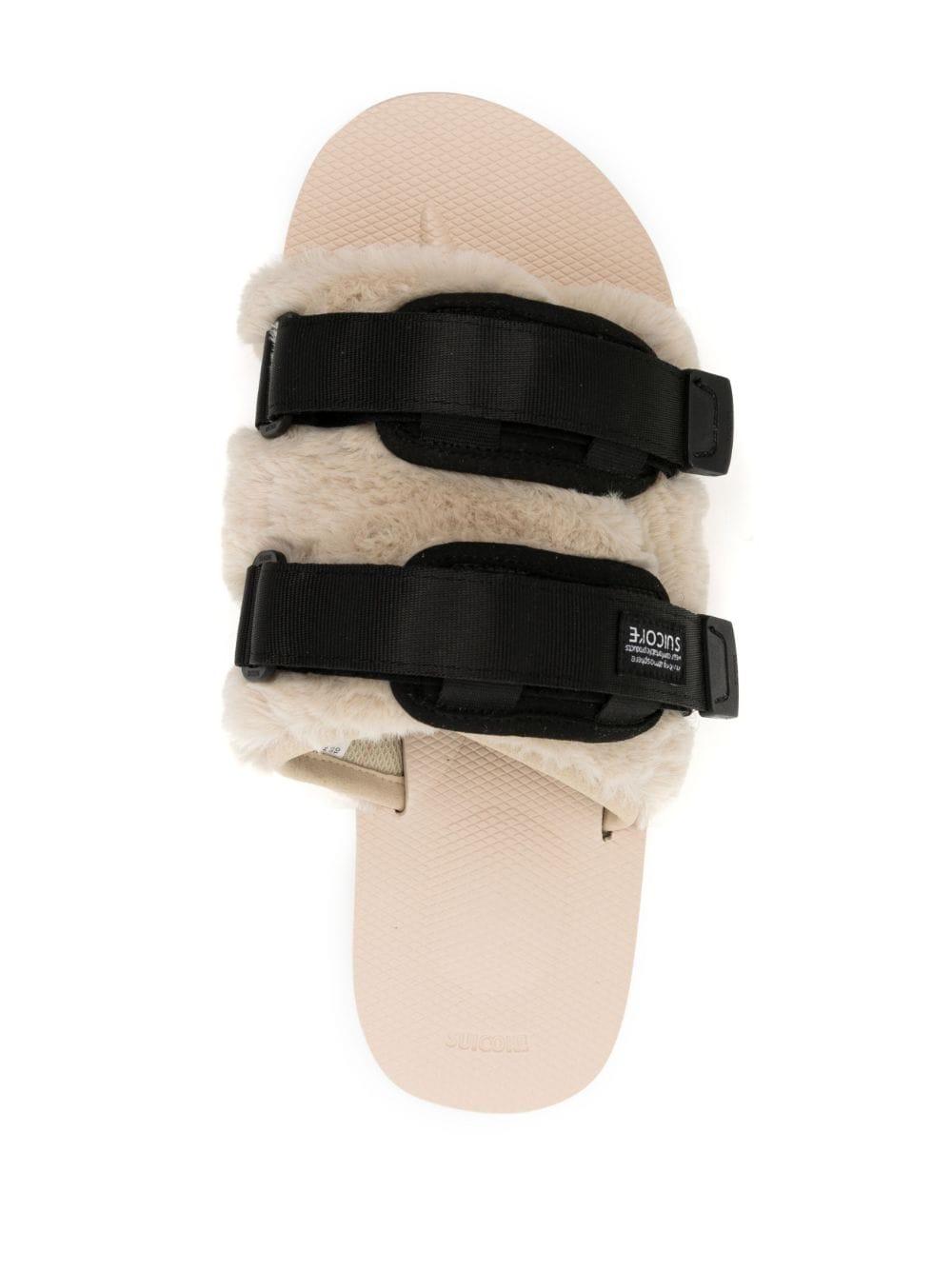 Suicoke Nylon And Eco Fur Slides