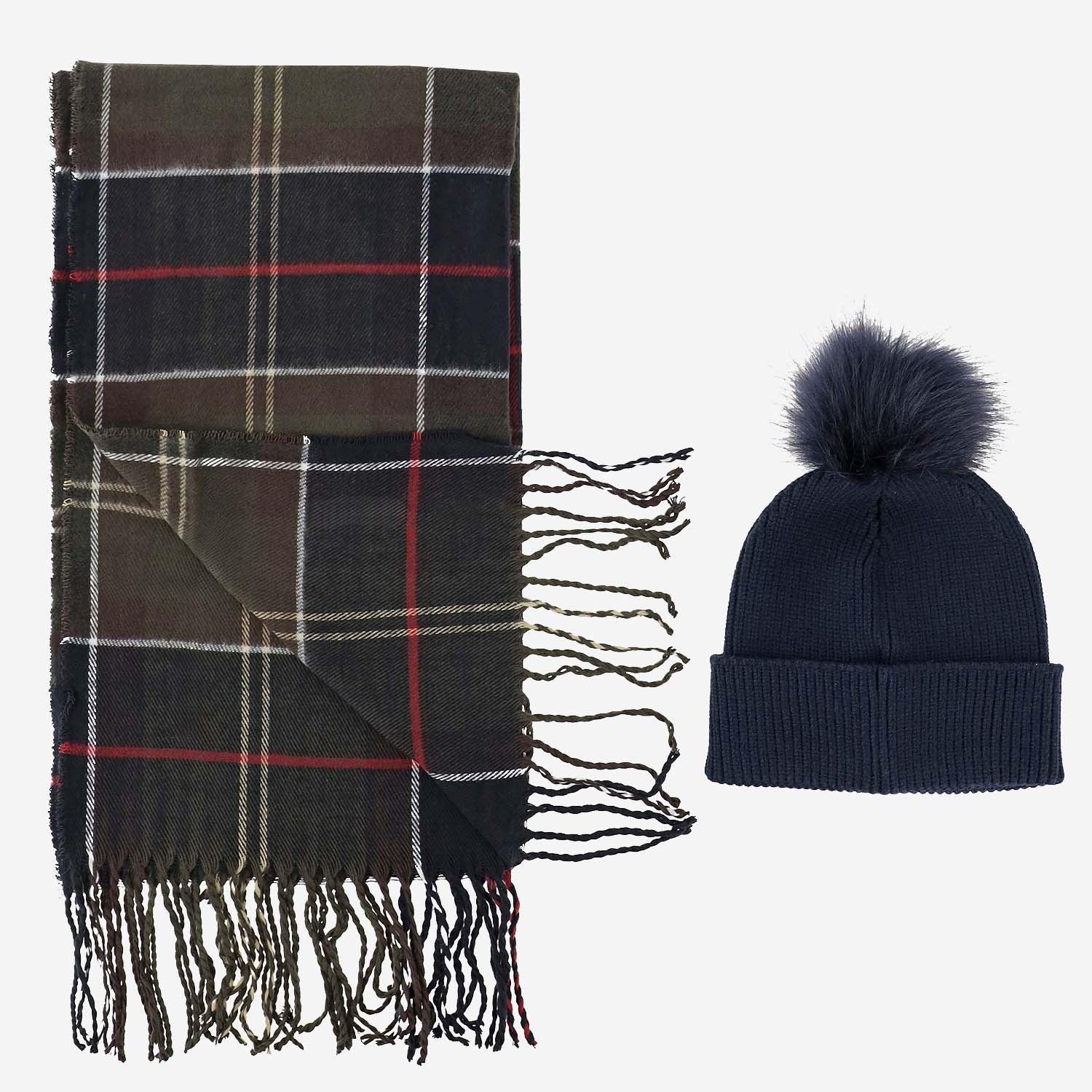 Barbour Scarf And Hat Set