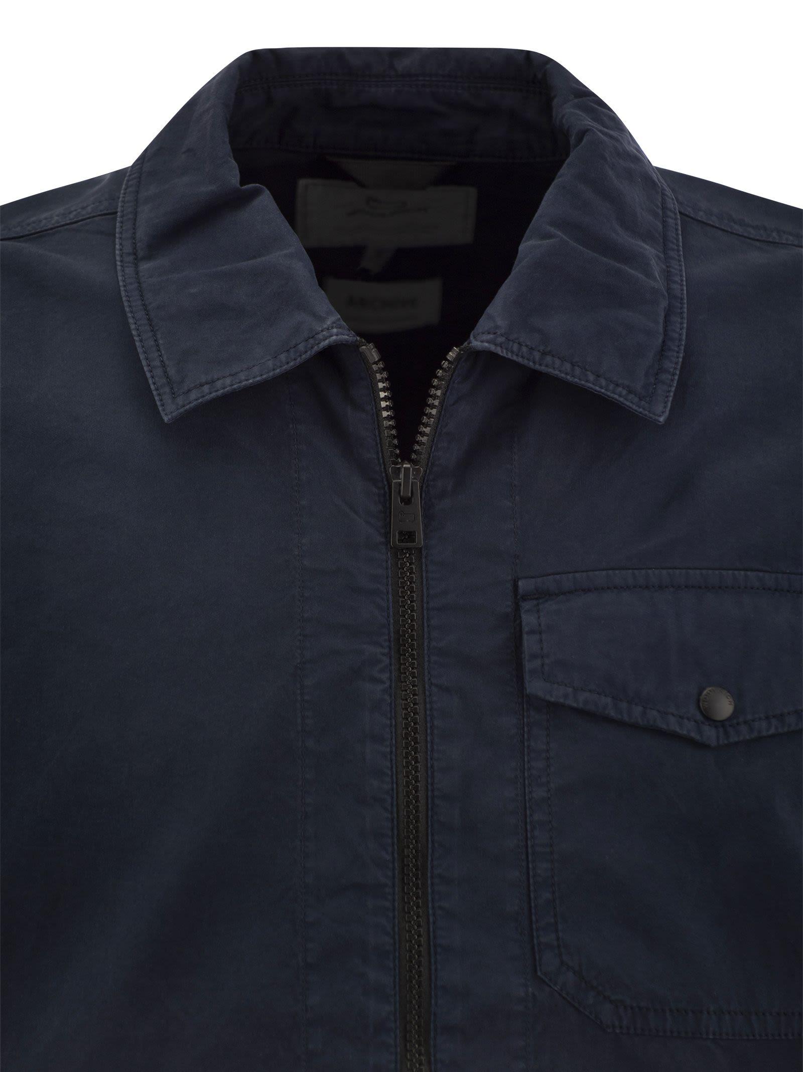 Woolrich Garment Dyed Shirt Jacket In Pure Cotton