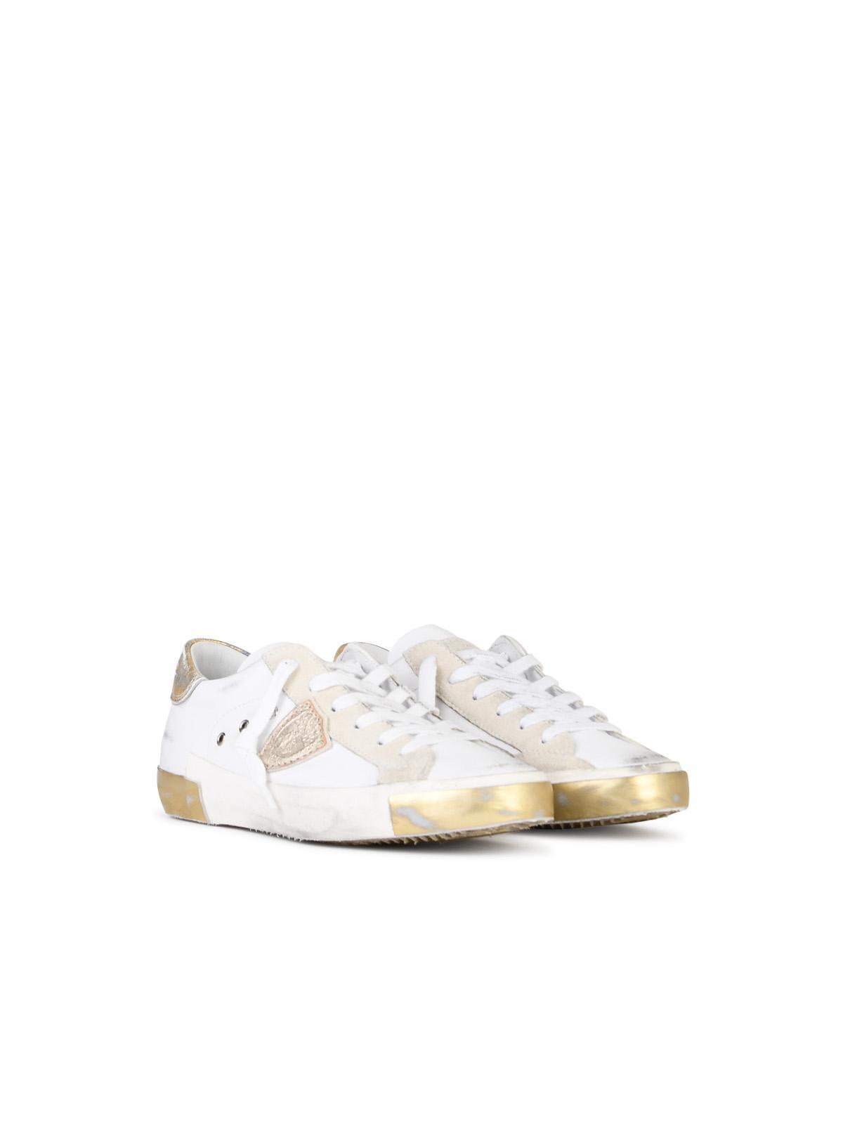 Philippe Model 'Prsx' White Lear Blend Sneakers