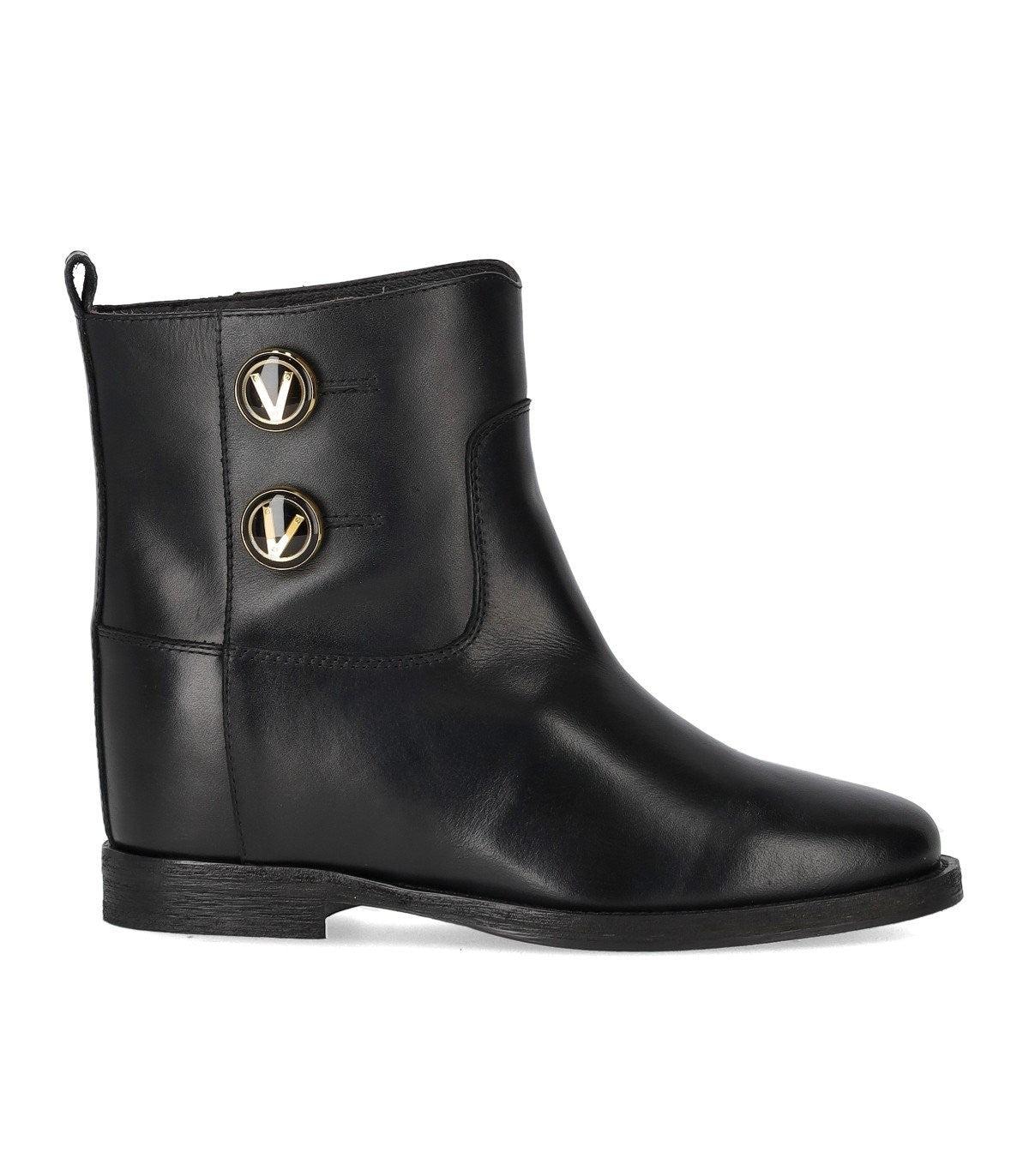 Via Roma 15 Santa Monica Black Ankle Boot With Buttons