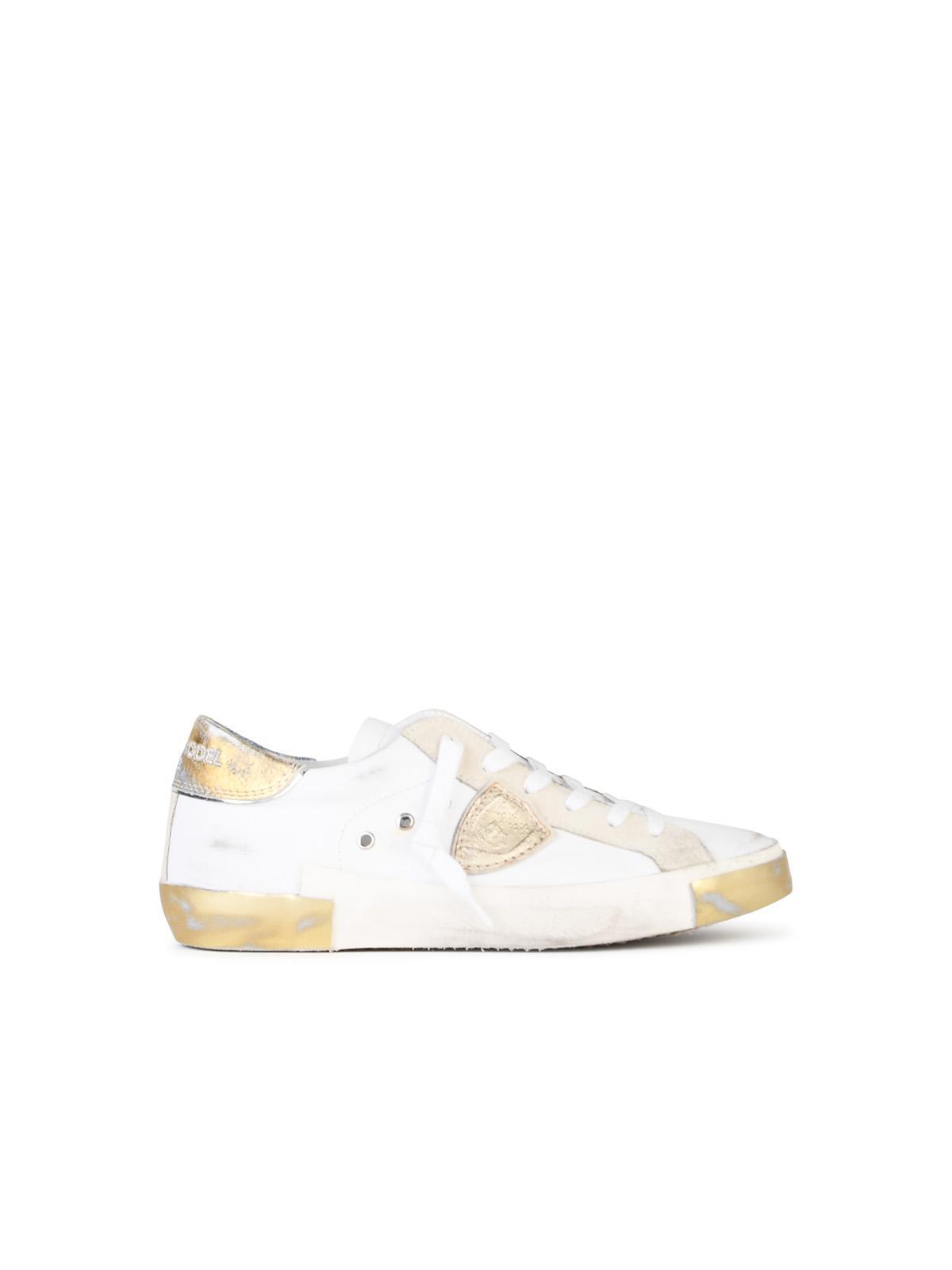 Philippe Model 'Prsx' White Lear Blend Sneakers