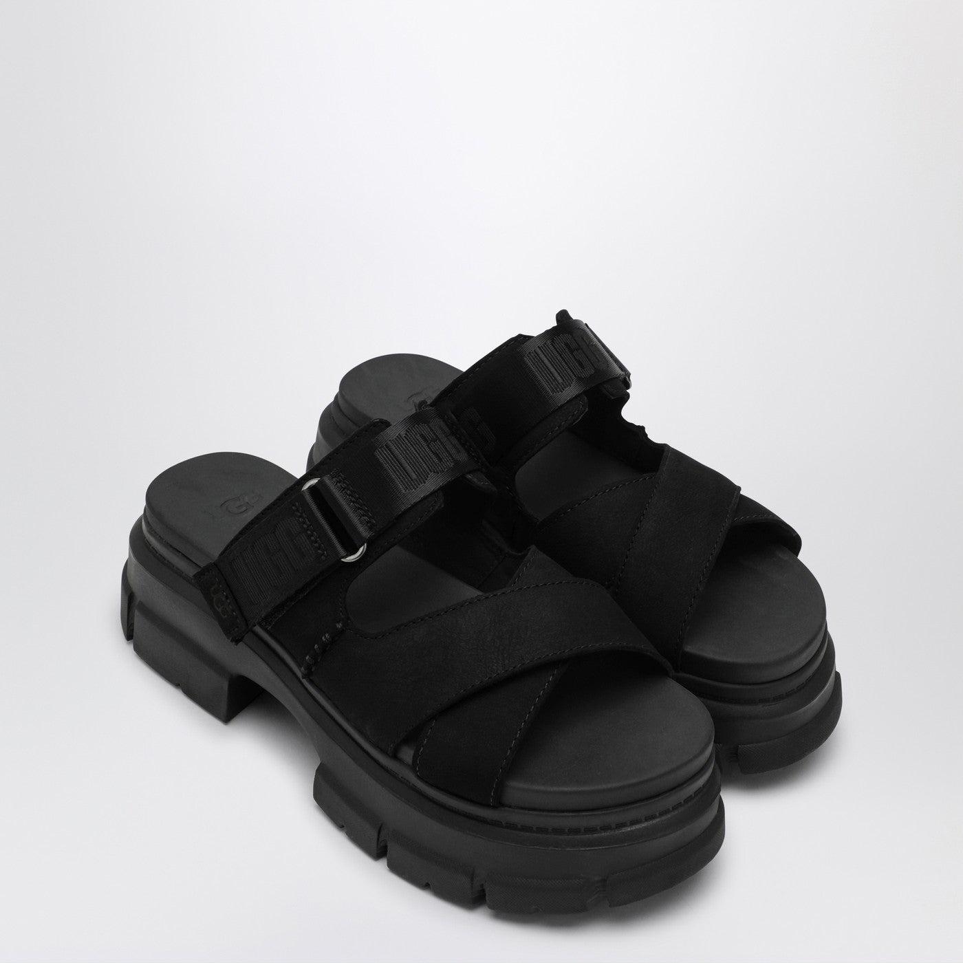 Ugg Black Nubuck And Fabric Ashton Slipper