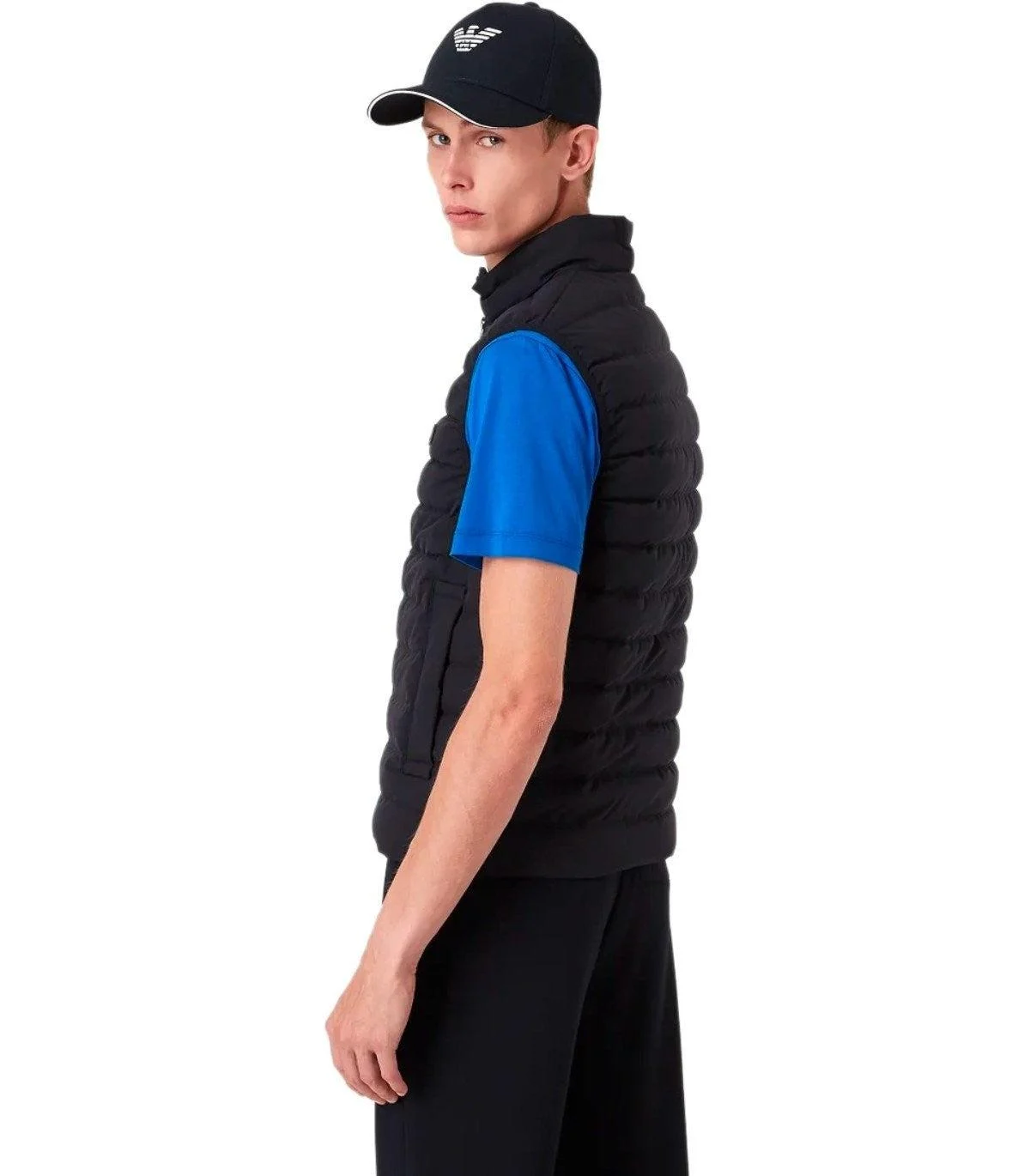 Emporio Armani Essential Navy Blue Quilted Vest