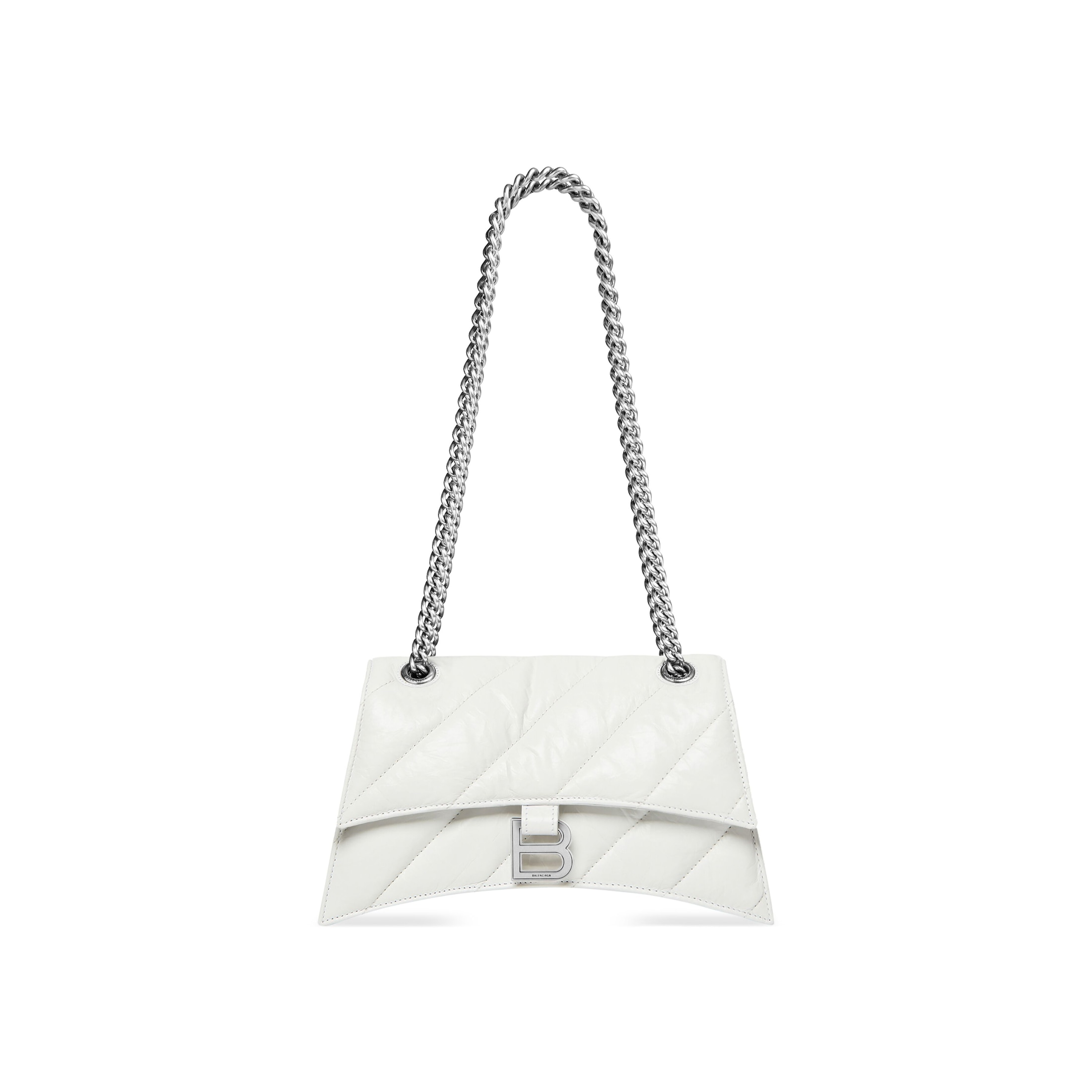 Women's Crush Small Chain Bag Quilted  in Optic White