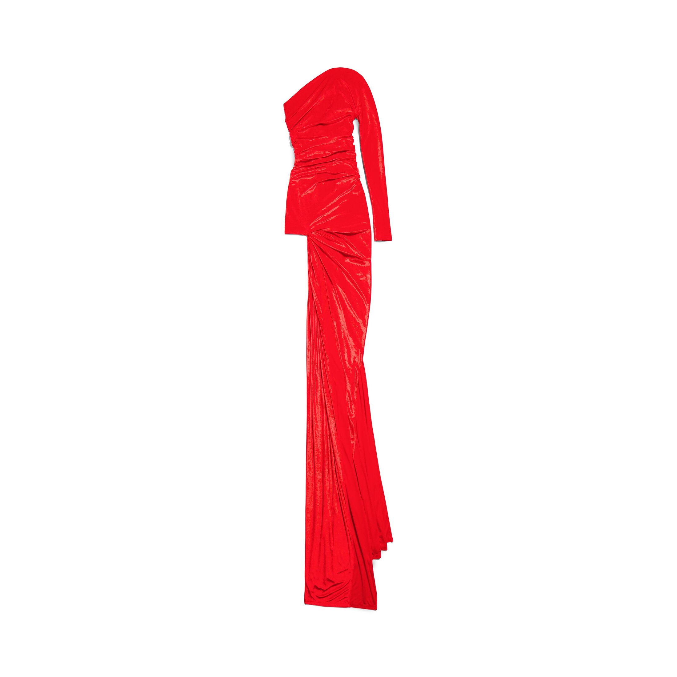 Women's Asymmetric Dress in Red