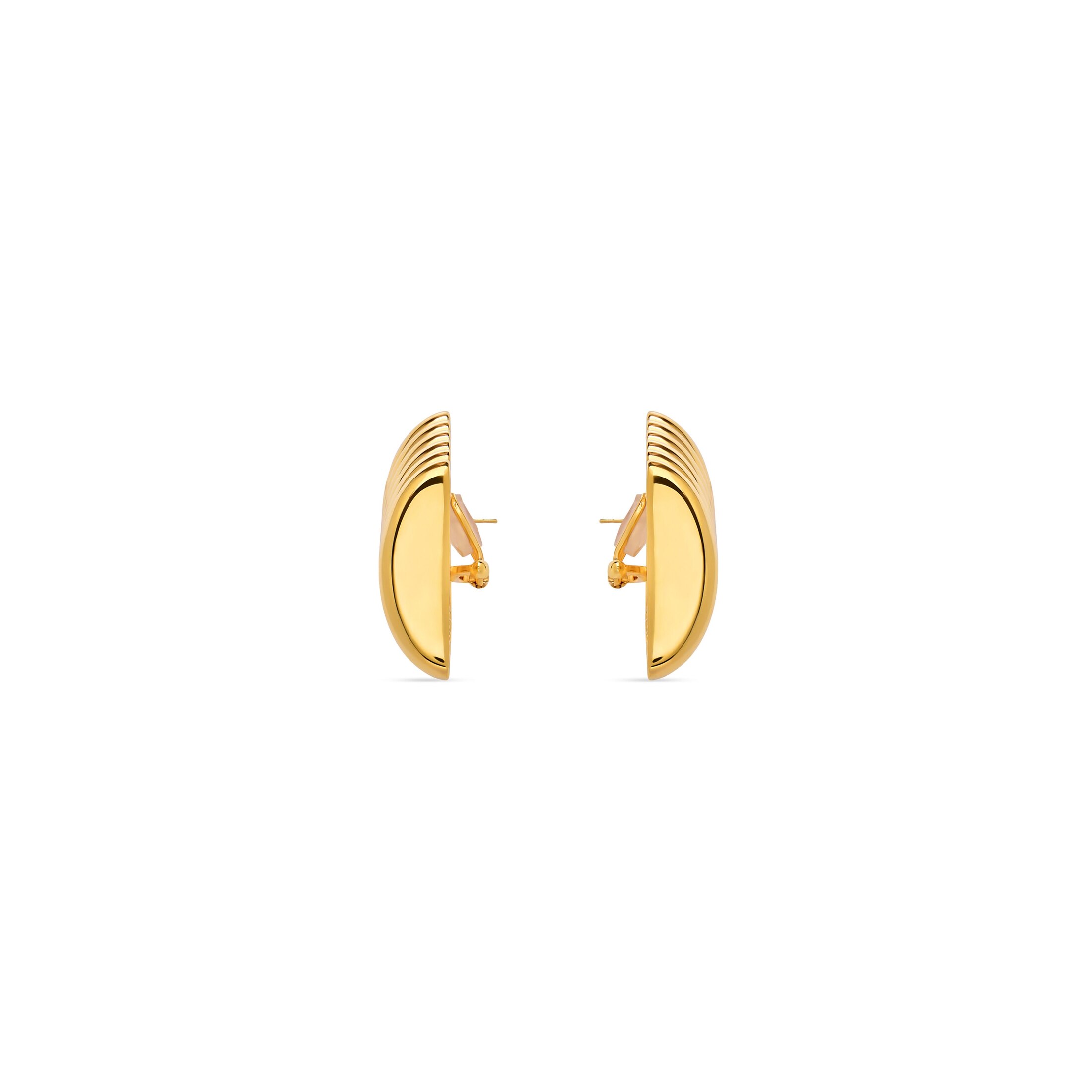 Women's Rib Earrings in Gold