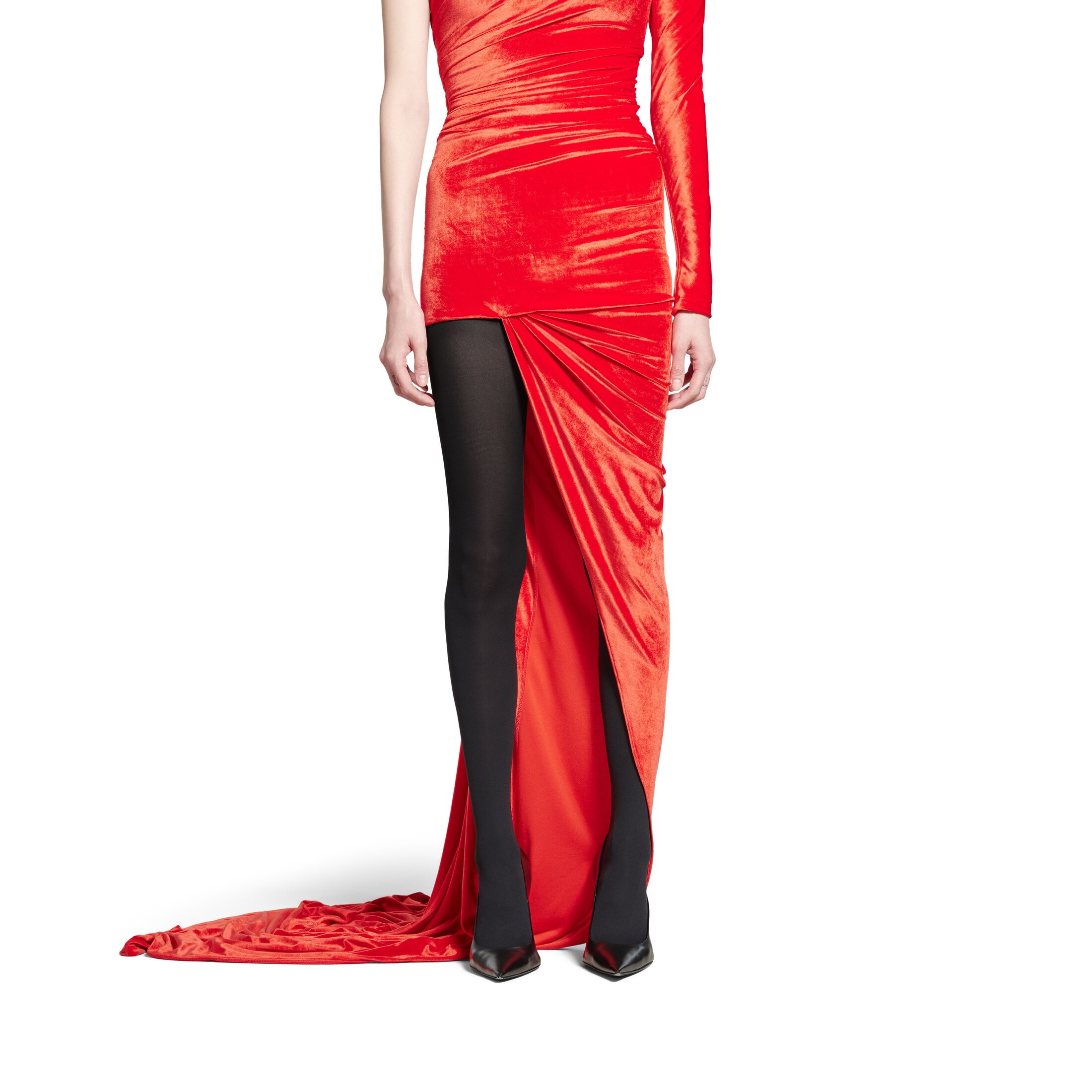 Women's Asymmetric Dress in Red