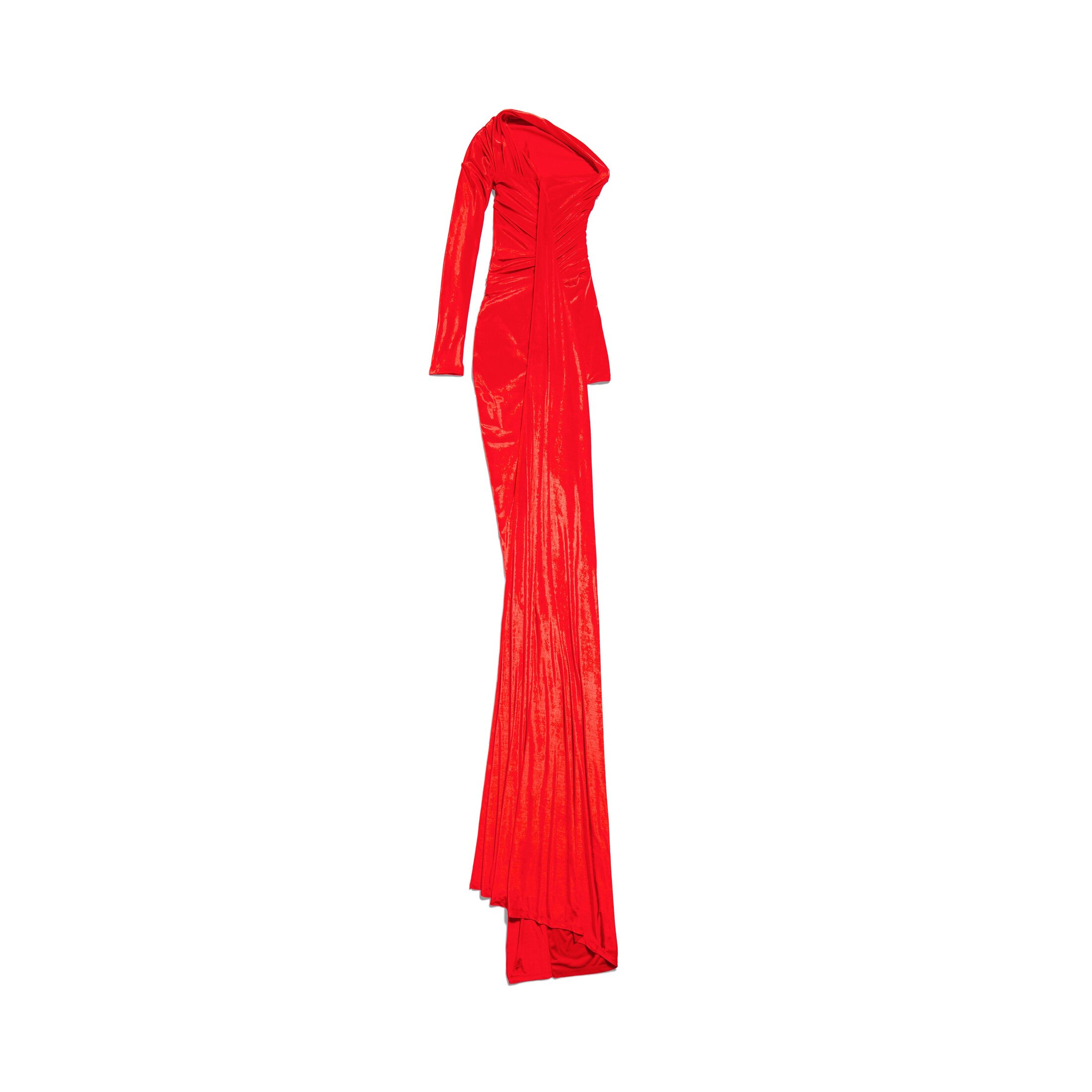 Women's Asymmetric Dress in Red