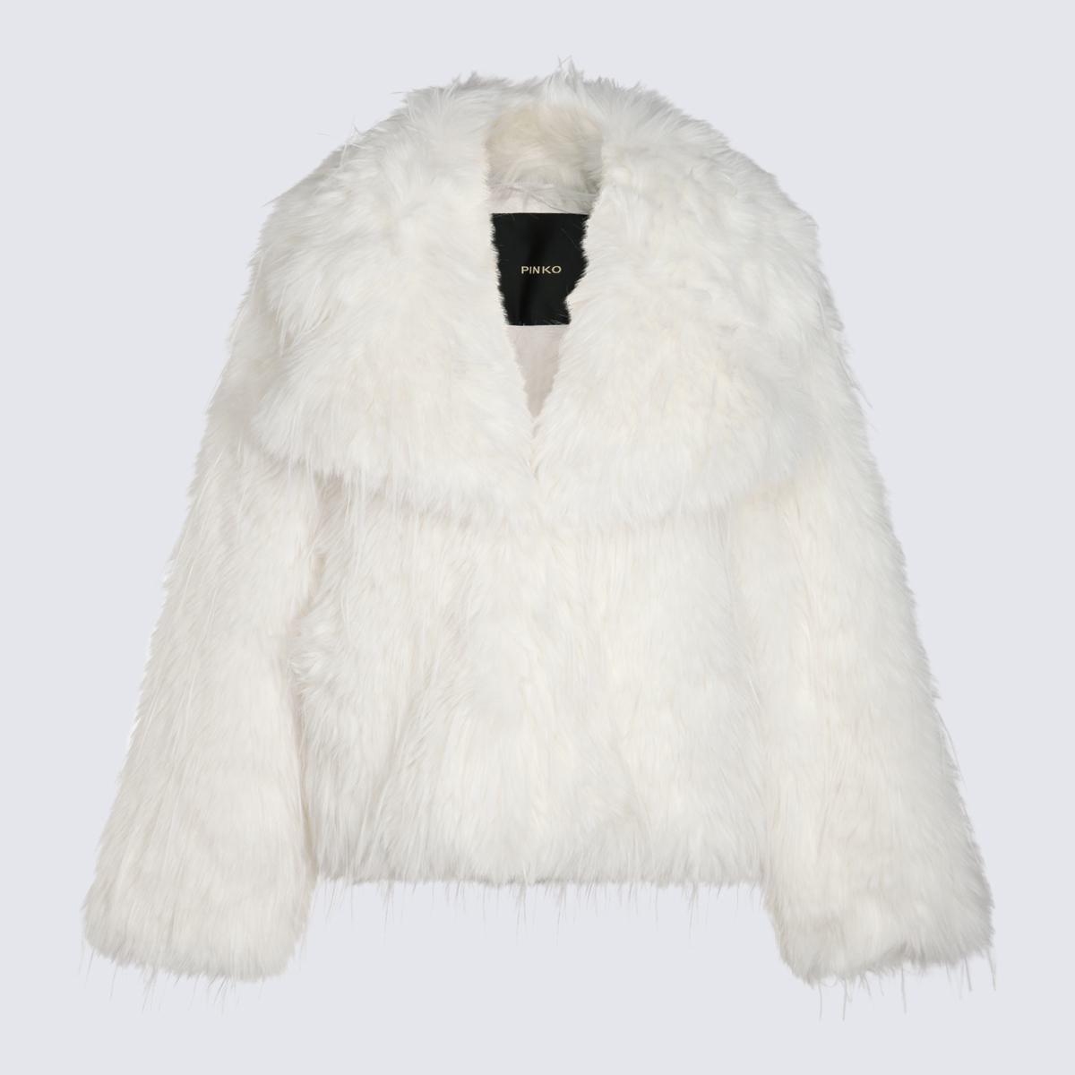 Pinko White Fur Jacket