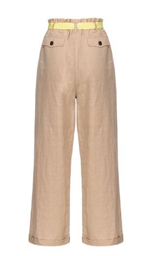 high-waisted belted wide-leg trousers