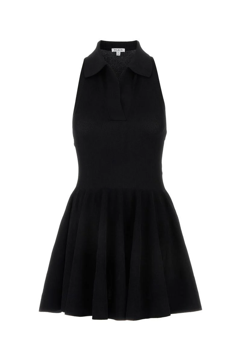 Alaïa Piquet Knit Polo Dress