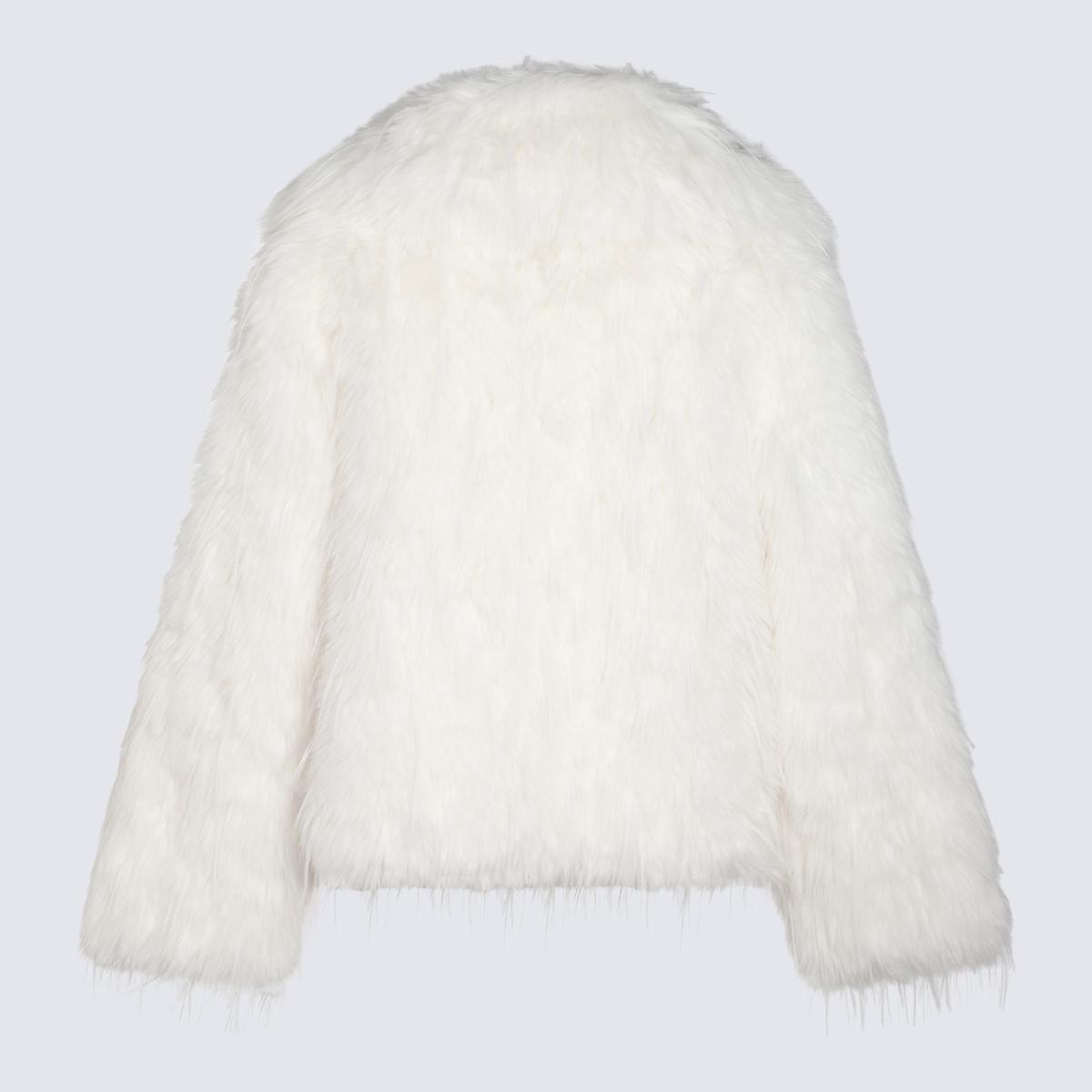 Pinko White Fur Jacket