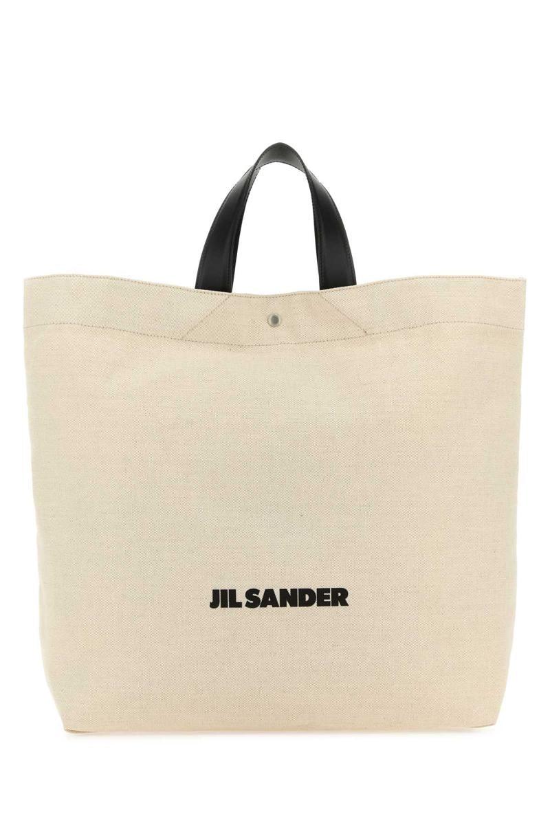 Jil Sander Woman Sand Canvas Flat Shopping Bag