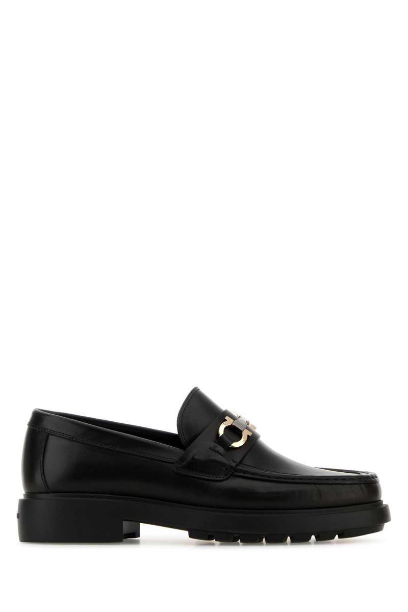 Black leather Duglas loafers