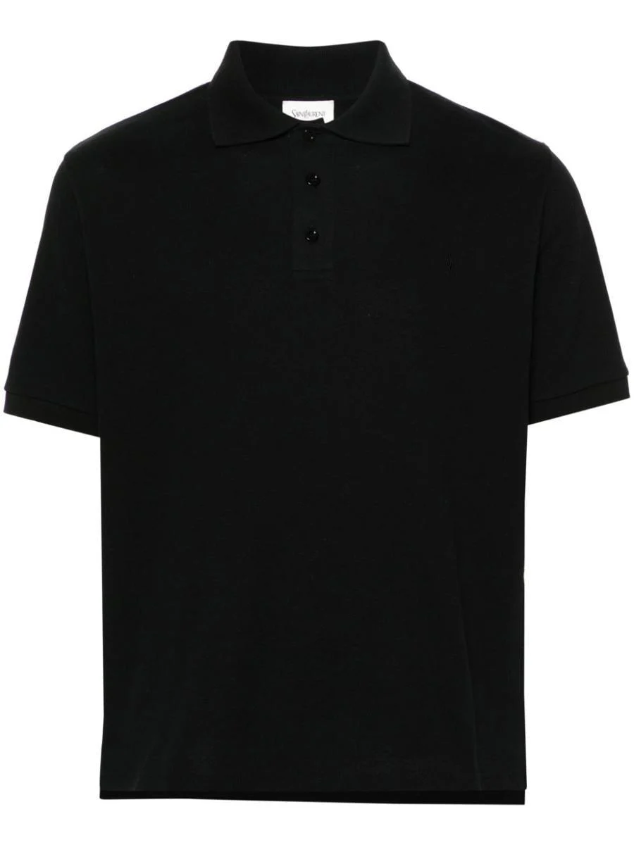 Cassandre-embroidered pique polo shirt