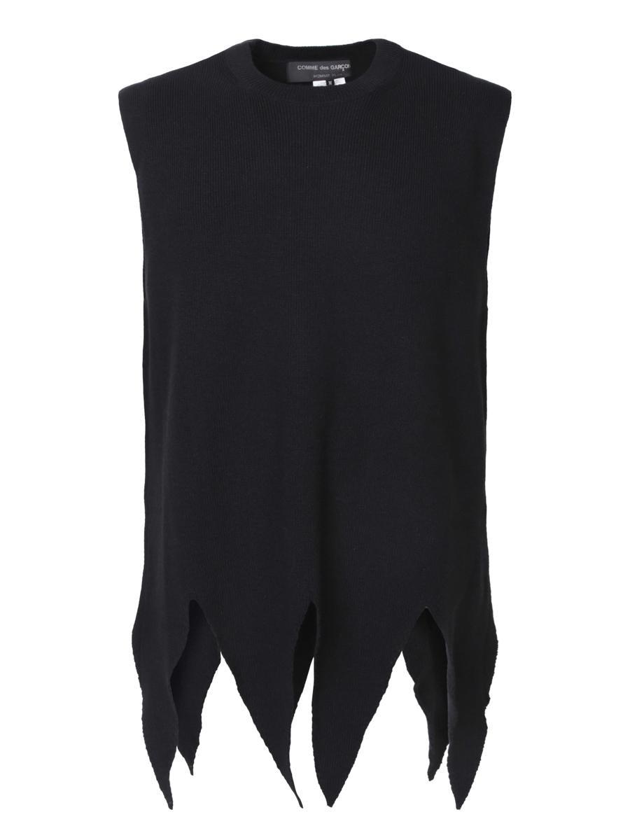 Asymmetric Hem Black Waistcoat