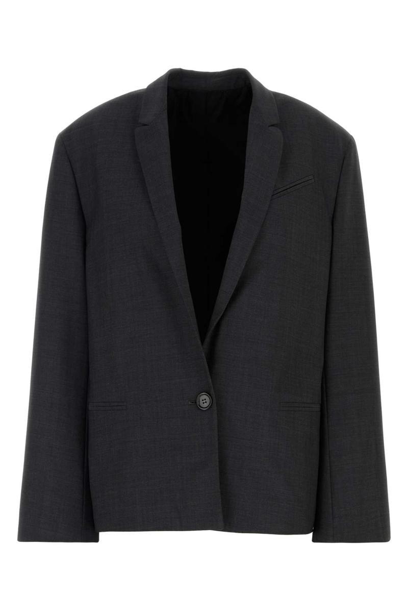 Graphite stretch jersey blazer