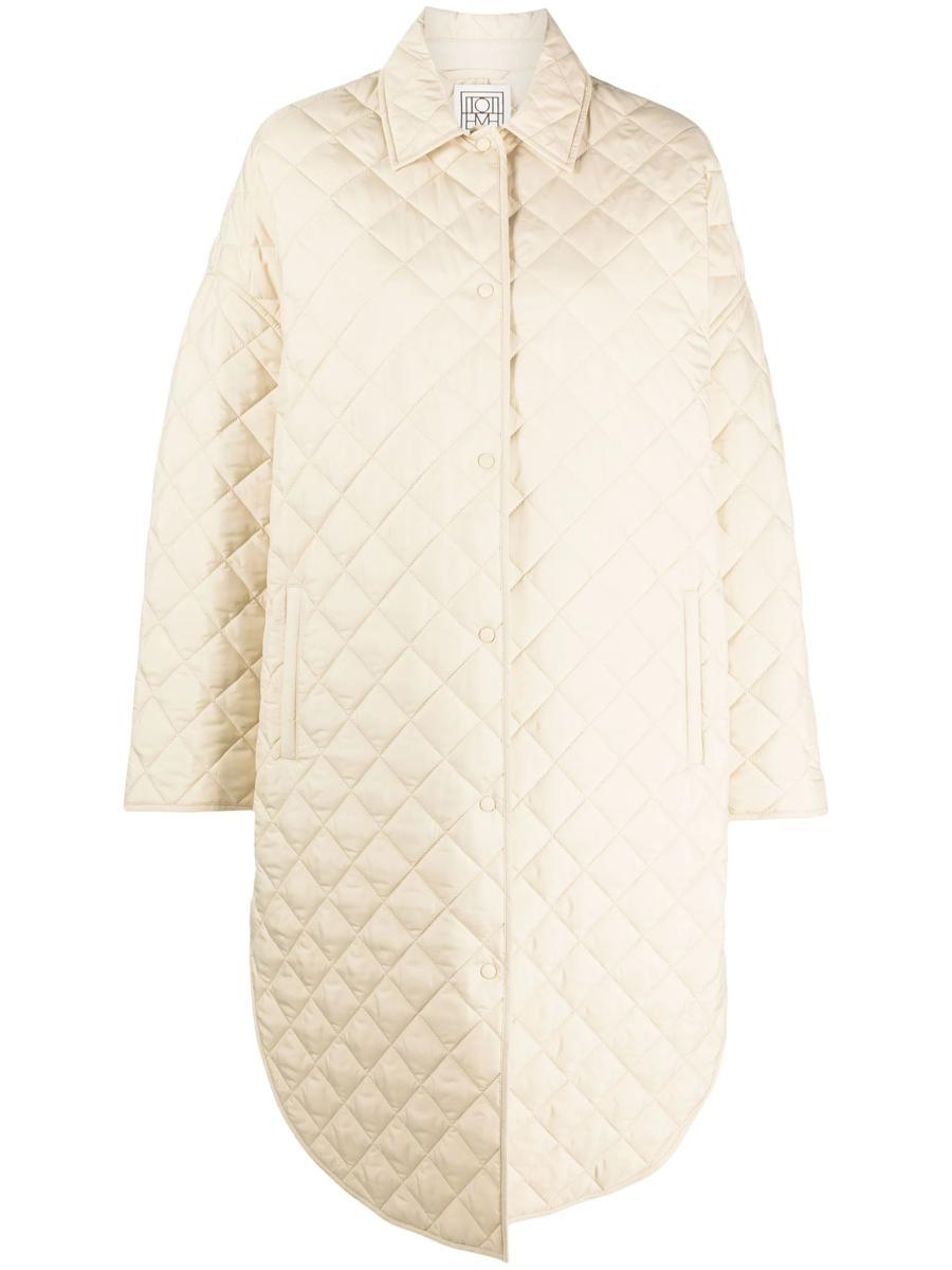 single-breasted quilted coat