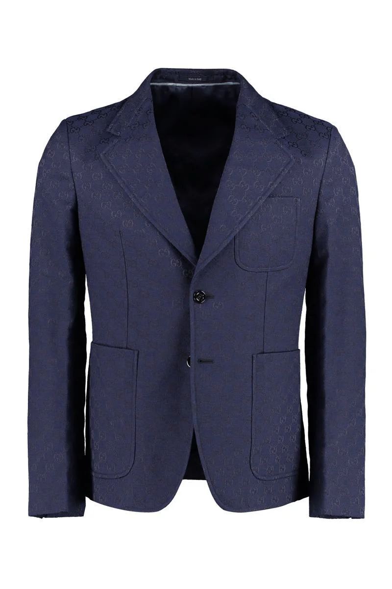 Gucci Ophidia GG Jacquard Long-Sleeved Blazer