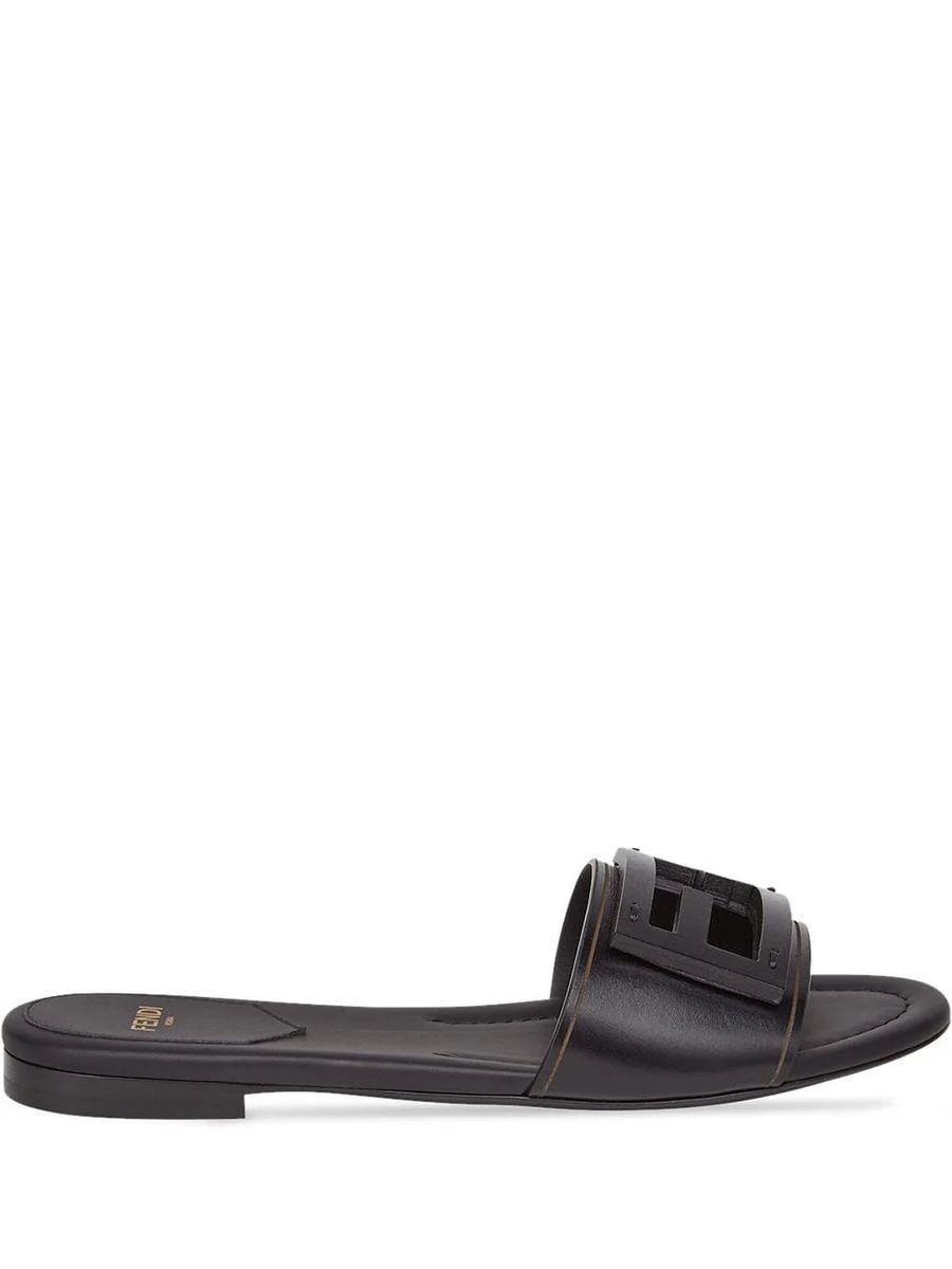 Fendi Baguette Leather Slides