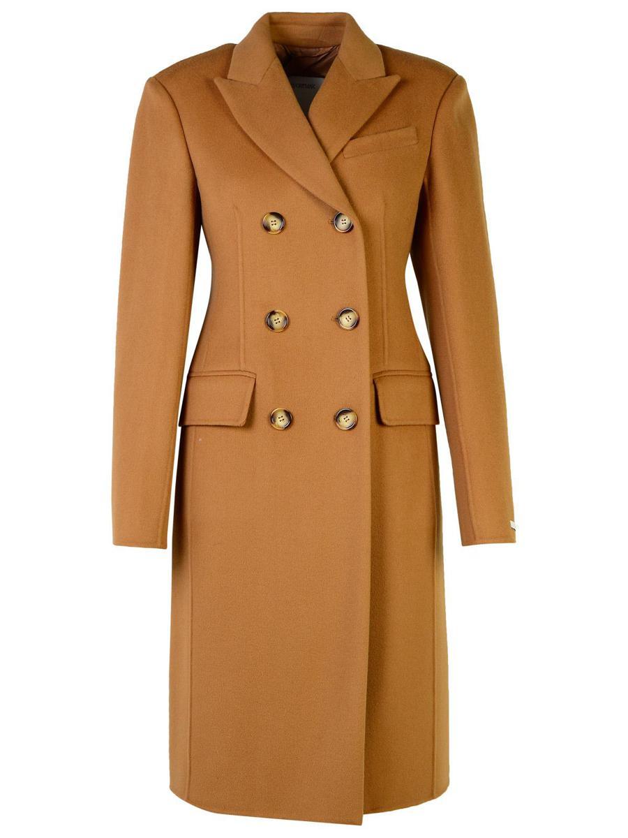 Sportmax 'Morgana' Beige Virgin Wool Coat