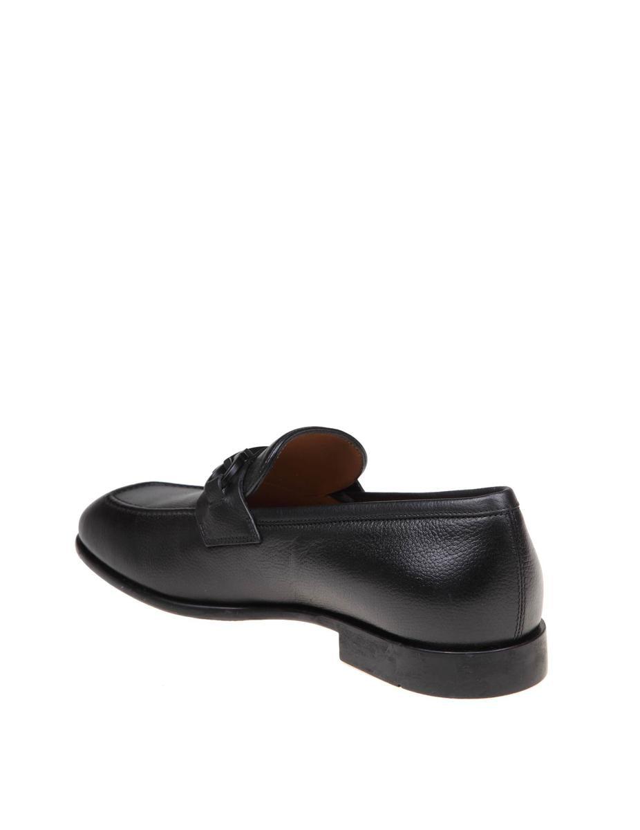 Leather Loafers With Gancini Buckle