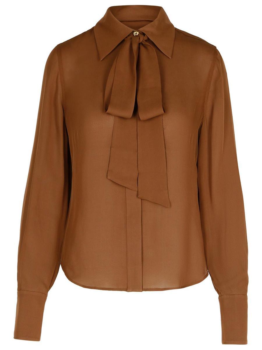 Equipment 'Graysen' Brown Silk Shirt