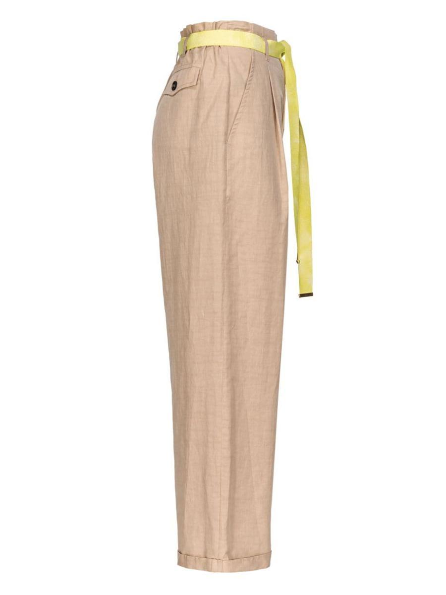 high-waisted belted wide-leg trousers