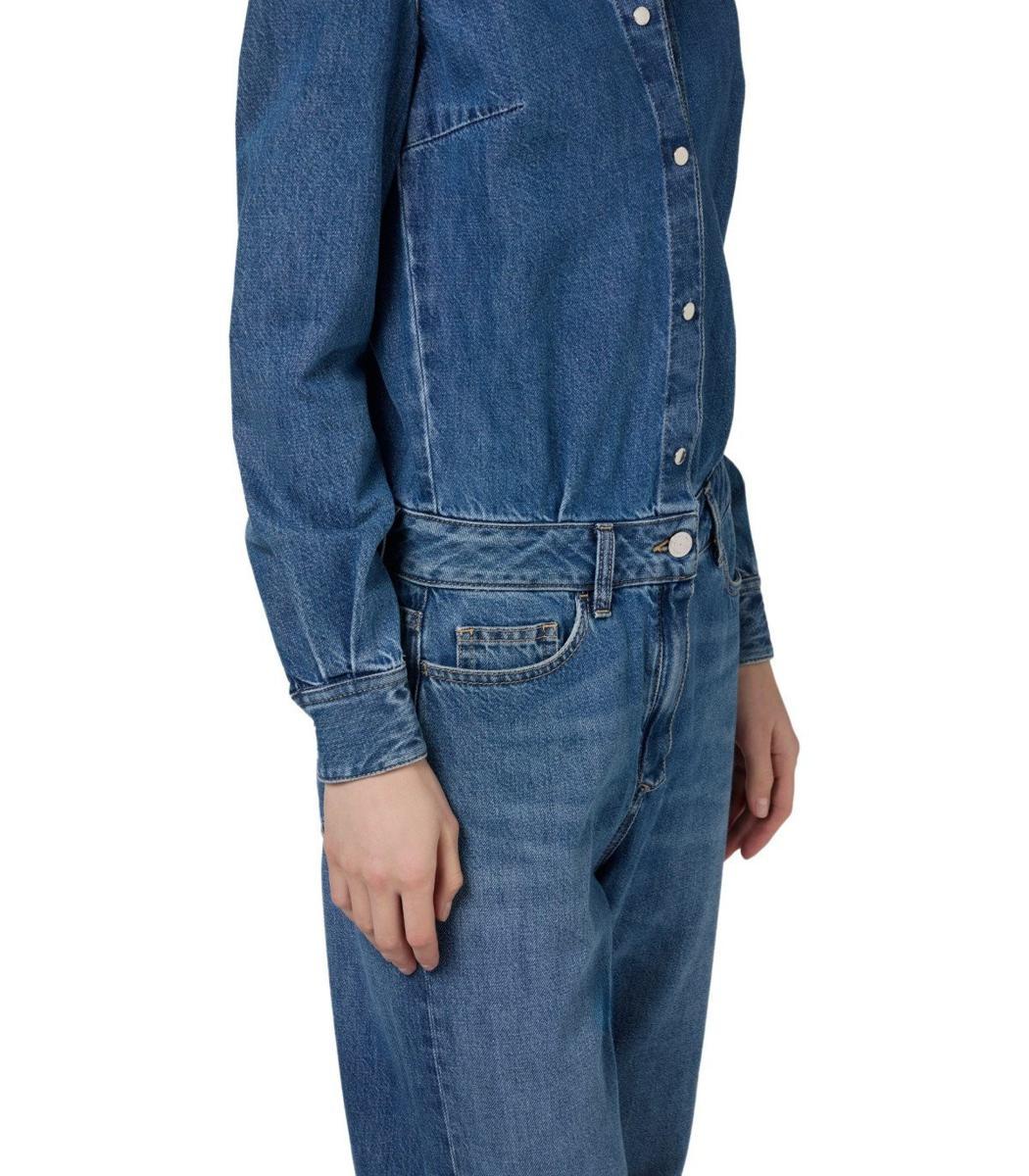 elisabetta franchi blue denim jumpsuit