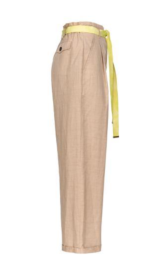 high-waisted belted wide-leg trousers