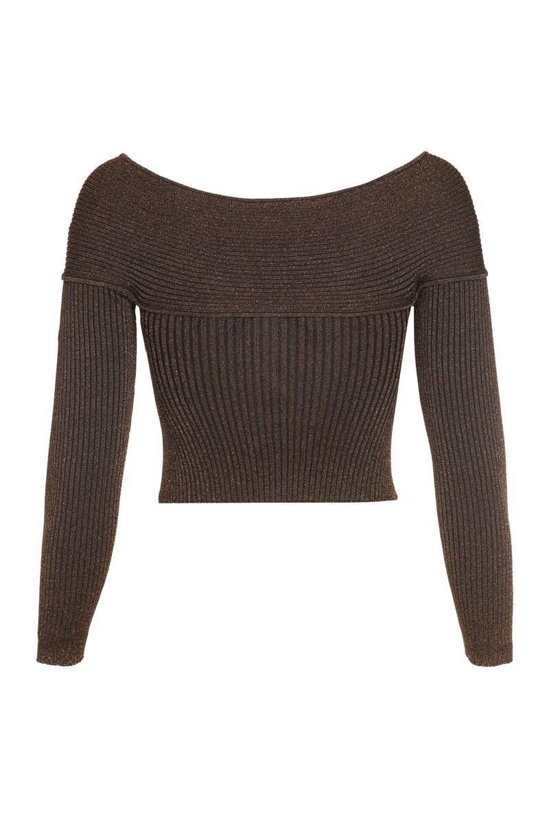 Self-Portrait Knitted Lurex Top