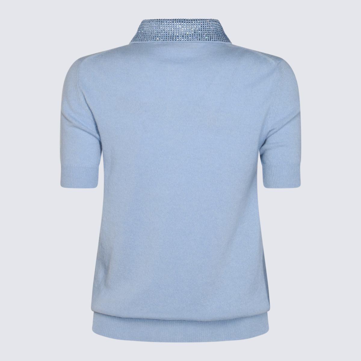 Blumarine Blue Wool Polo Shirt