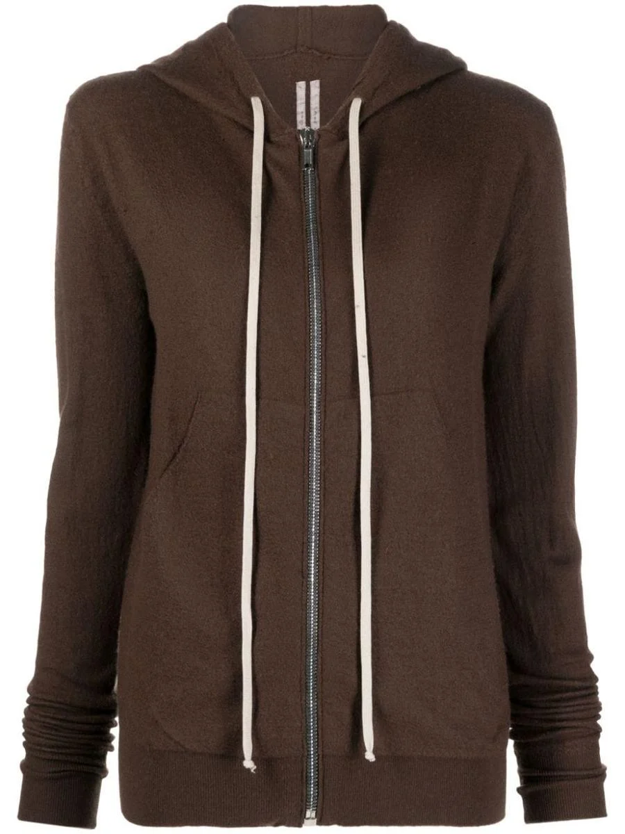 Rick Owens Zip-Up Cashmere Hoodie