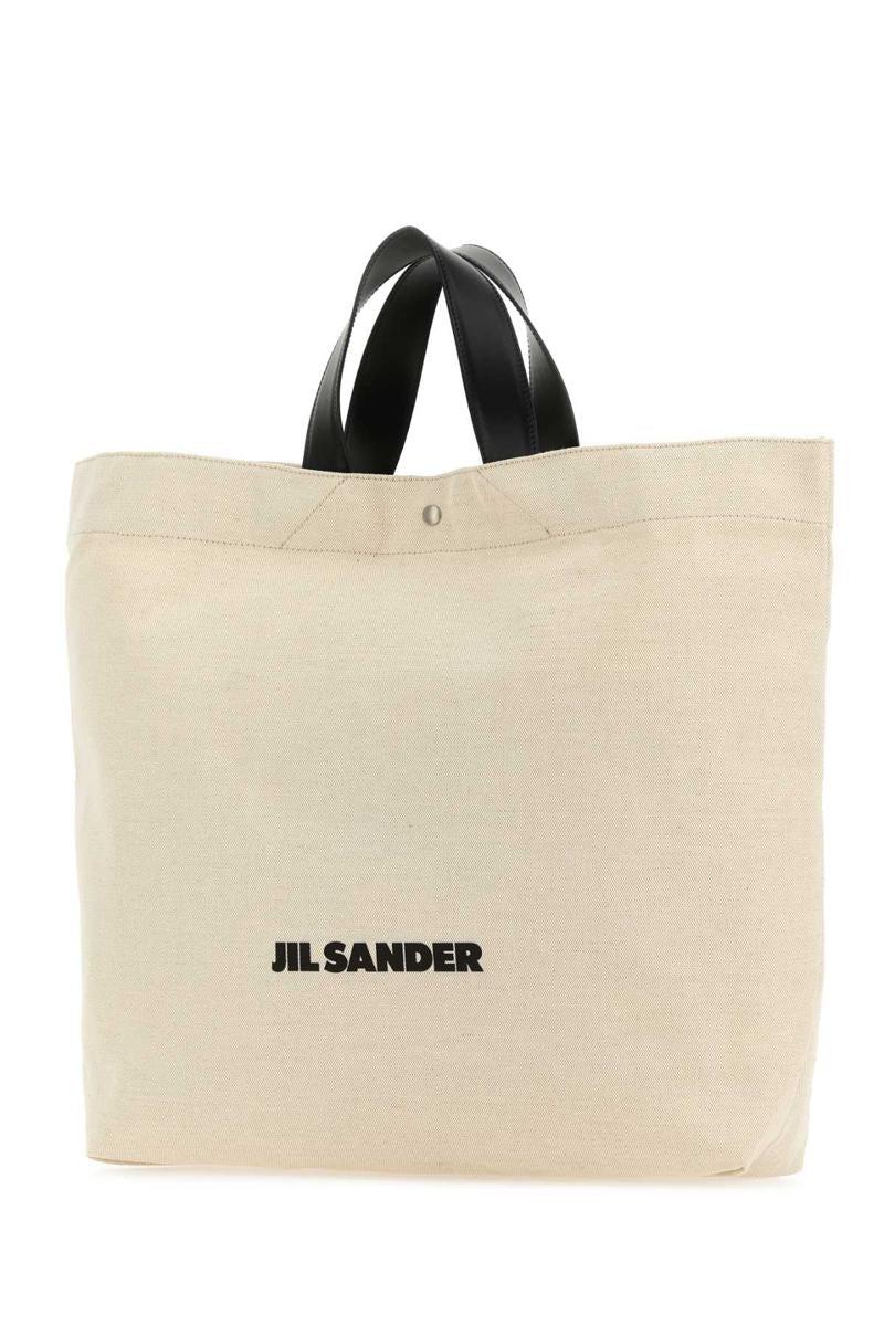 Jil Sander Woman Sand Canvas Flat Shopping Bag