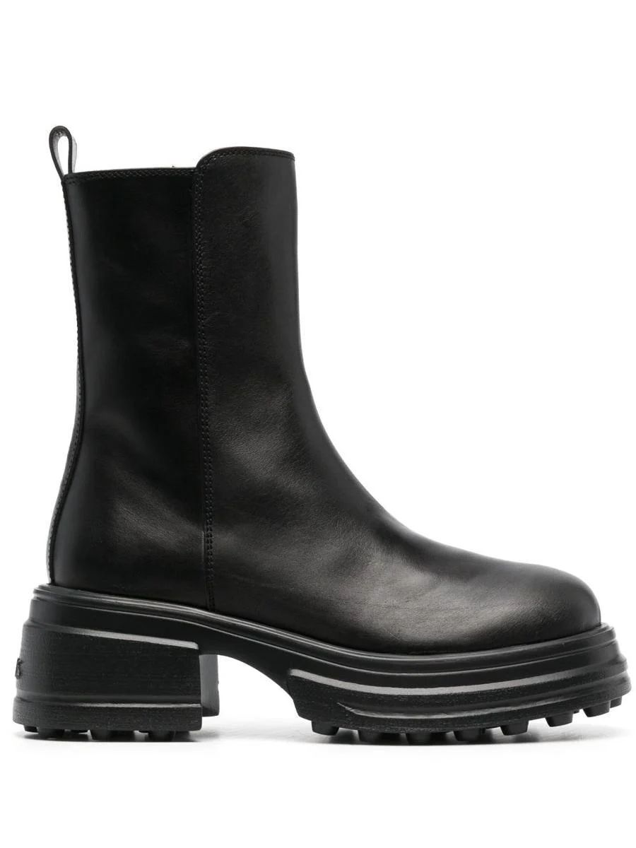 Black Gomma Boots with Zipper