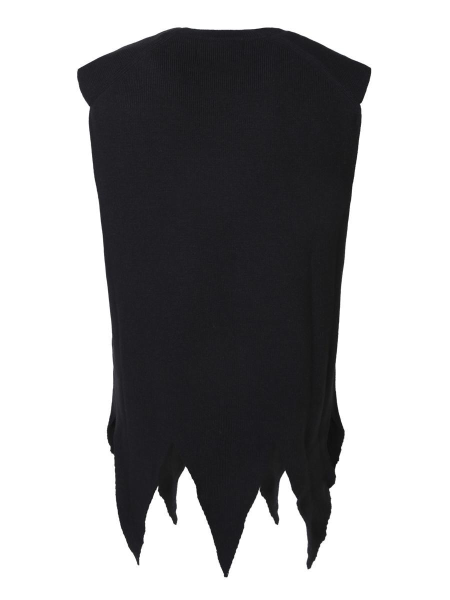 Asymmetric Hem Black Waistcoat