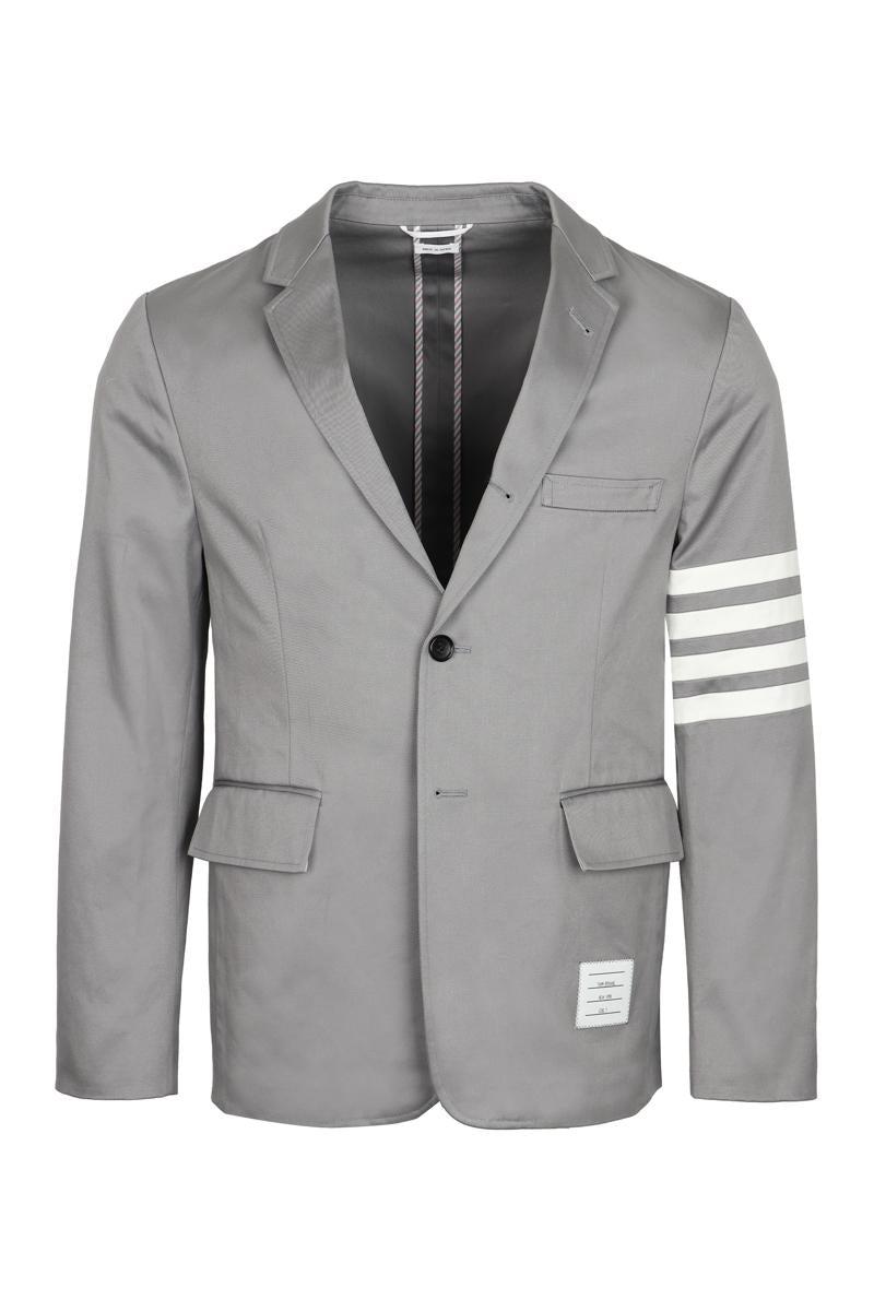 THOM BROWNE Men's Cotton Gabardine Blazer with Dual Back Slit - Sizes 44IT to 56IT