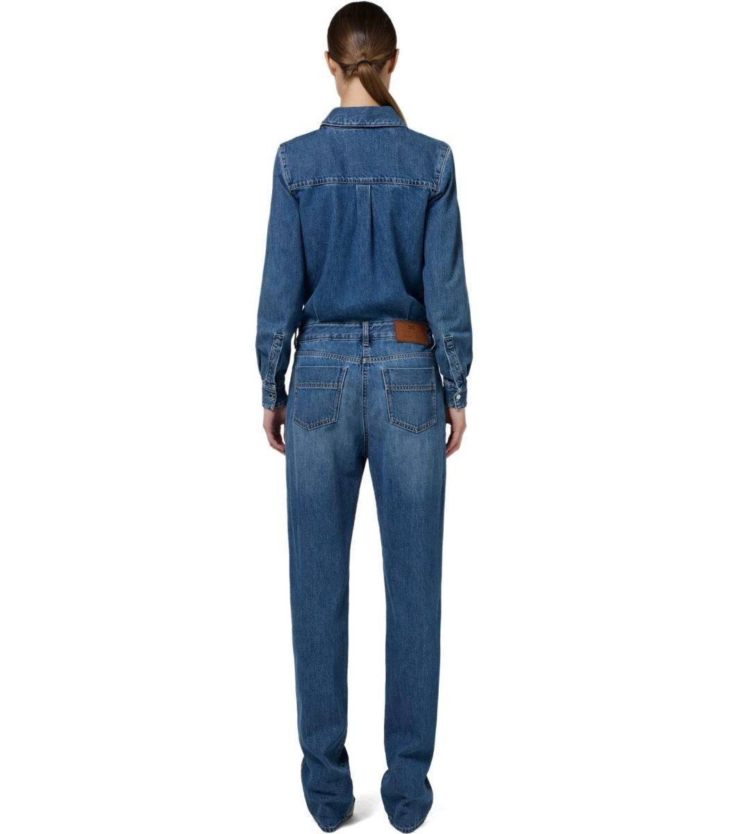 elisabetta franchi blue denim jumpsuit