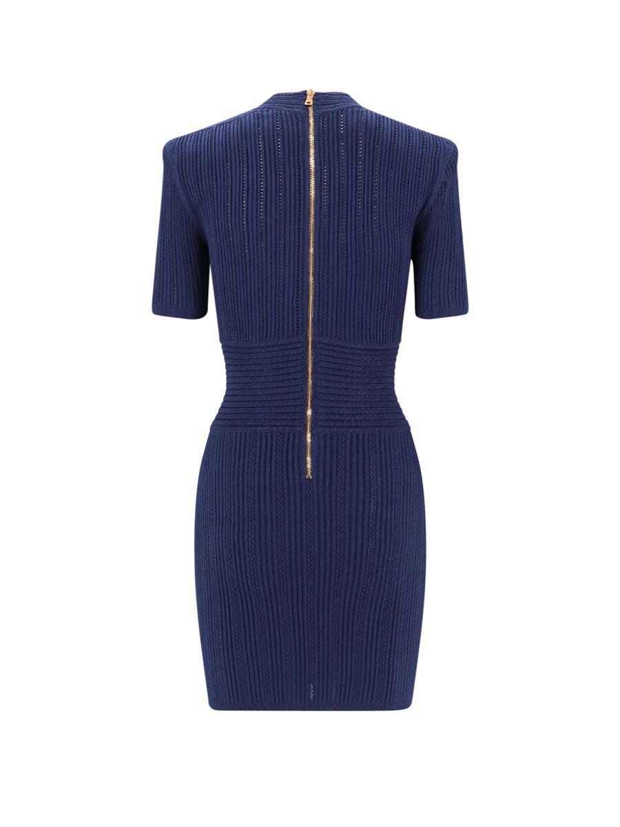 Balmain Logo Button Embellished Knitted Dress